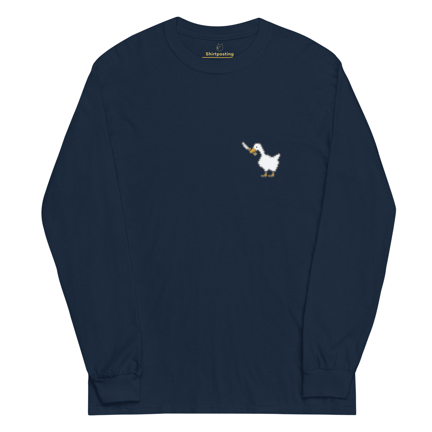Goose Long Sleeve T-Shirt Meme - Navy | Shirtposting