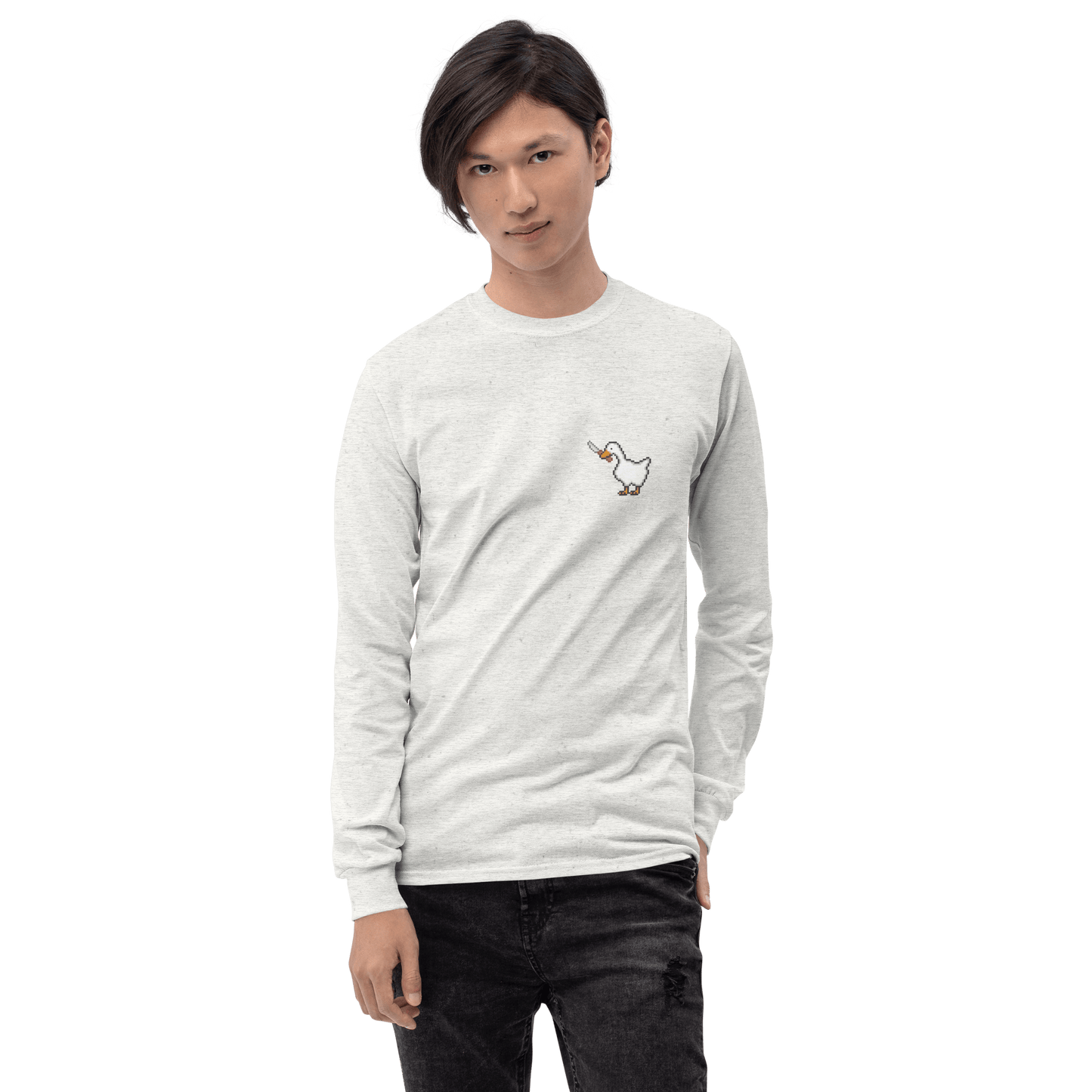 Goose Long Sleeve T-Shirt Meme - Sport Grey | Shirtposting
