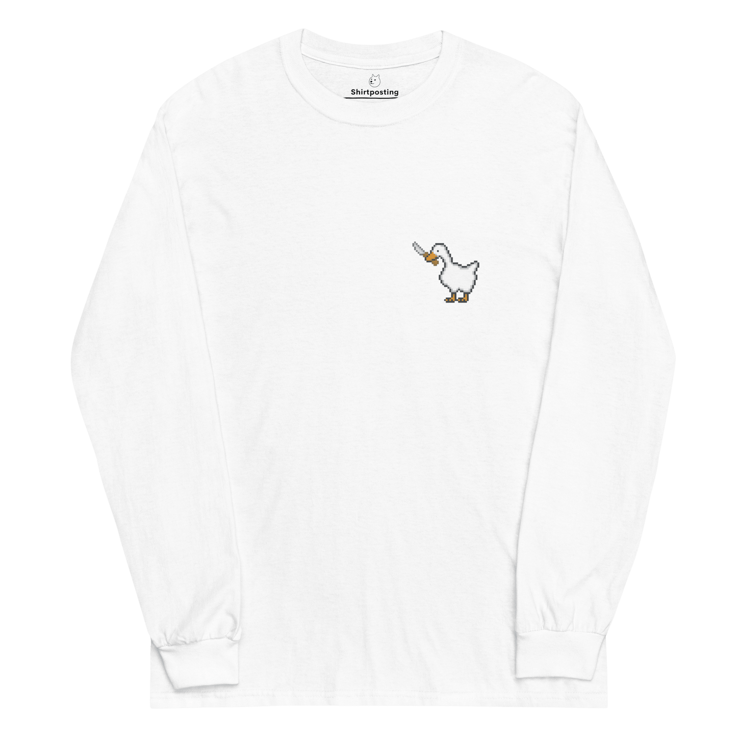 Goose Long Sleeve T-Shirt Meme - White | Shirtposting