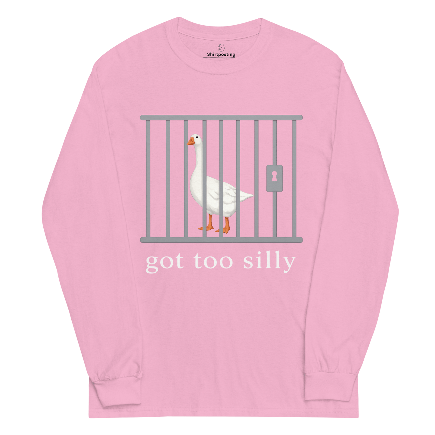 Got Too Silly Long Sleeve T-Shirt Meme - Light Pink | Shirtposting