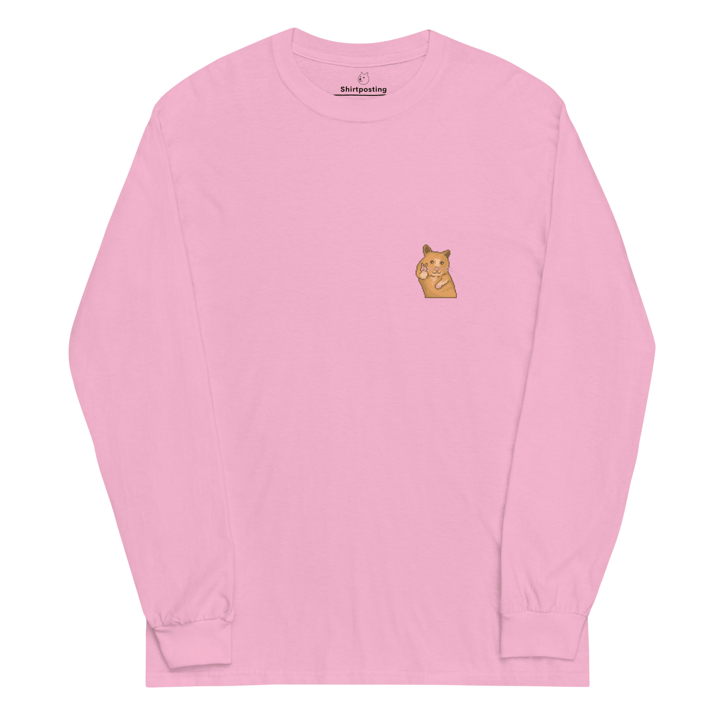 Hamster Long Sleeve T-Shirt Meme - Light Pink | Shirtposting