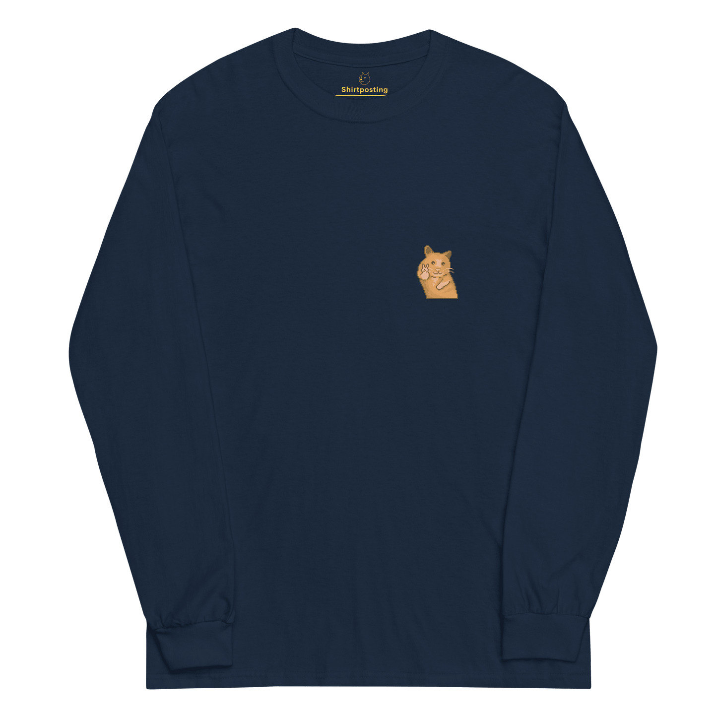 Hamster Long Sleeve T-Shirt Meme - Navy | Shirtposting
