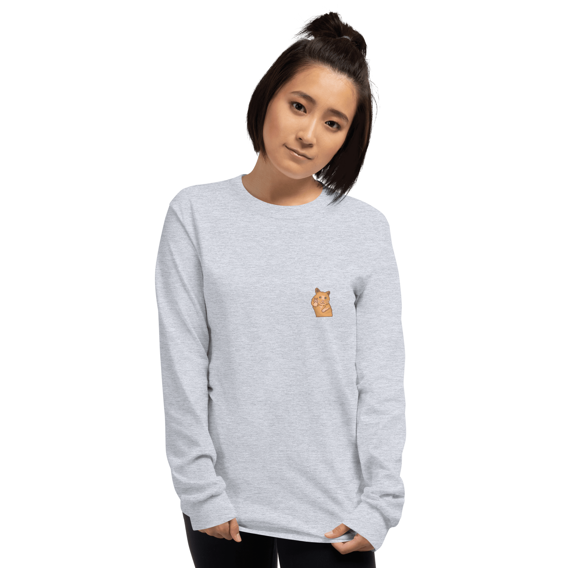 Hamster Long Sleeve T-Shirt Meme - Sport Grey | Shirtposting