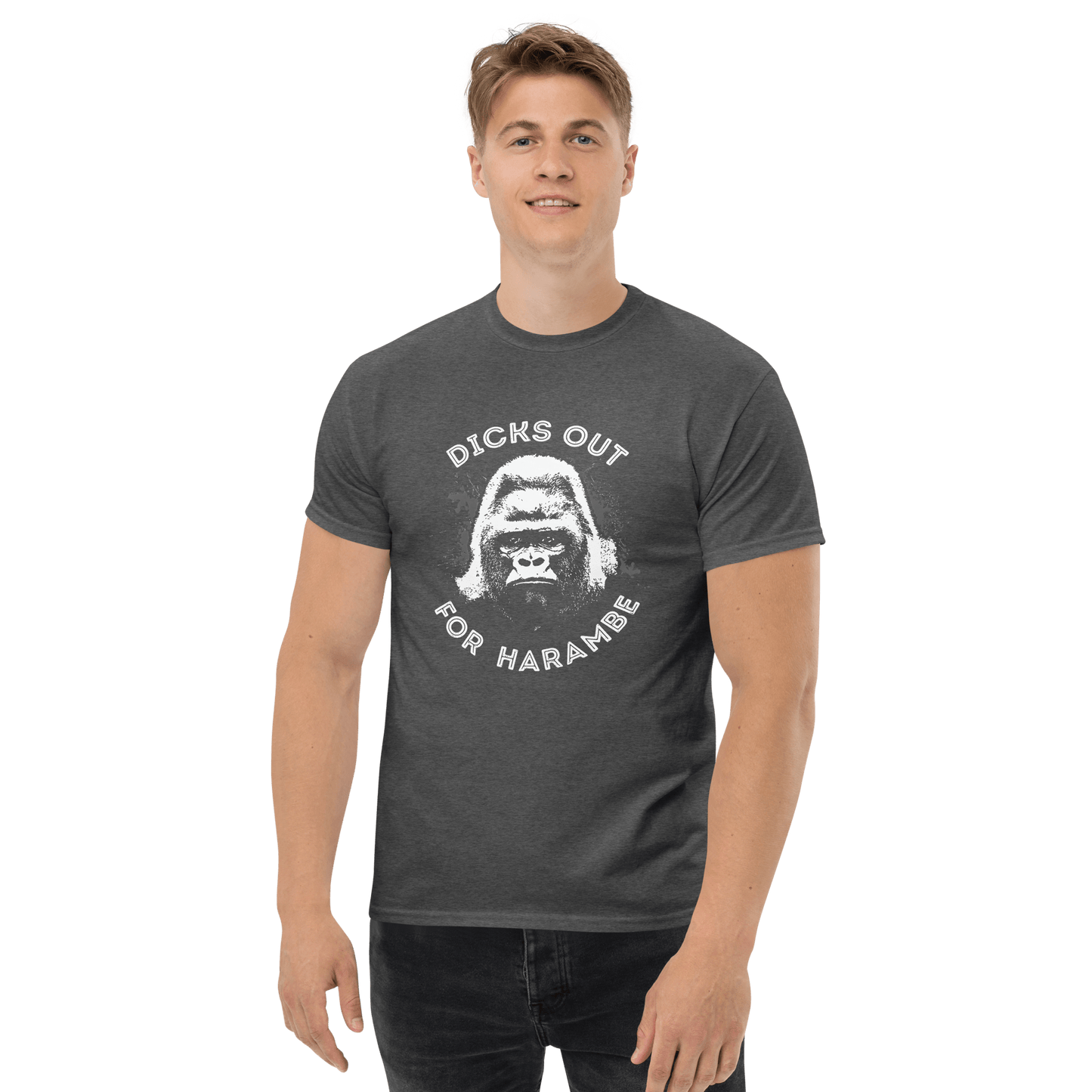 Harambe Classic T-Shirt Meme - Dark Heather | Shirtposting