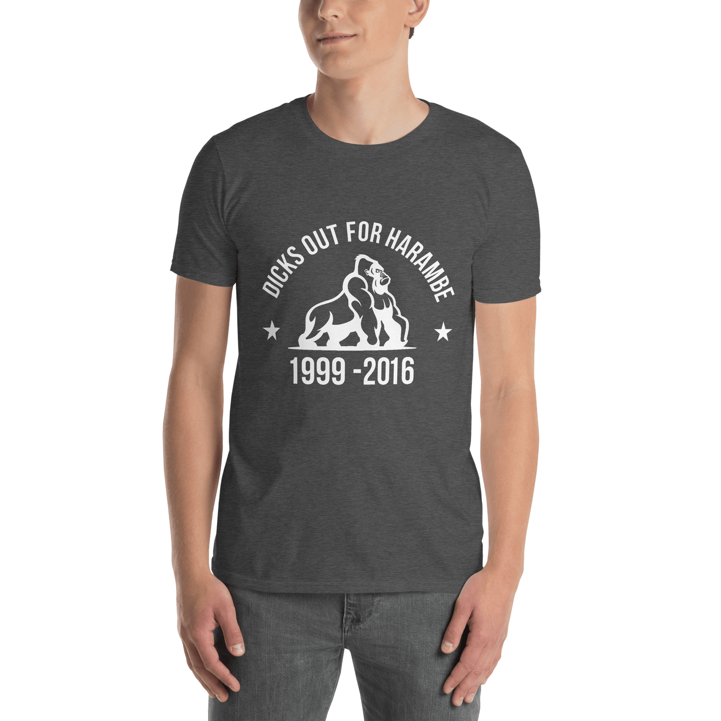Harambe Classic T-Shirt Meme - Dark Heather Grey | Shirtposting