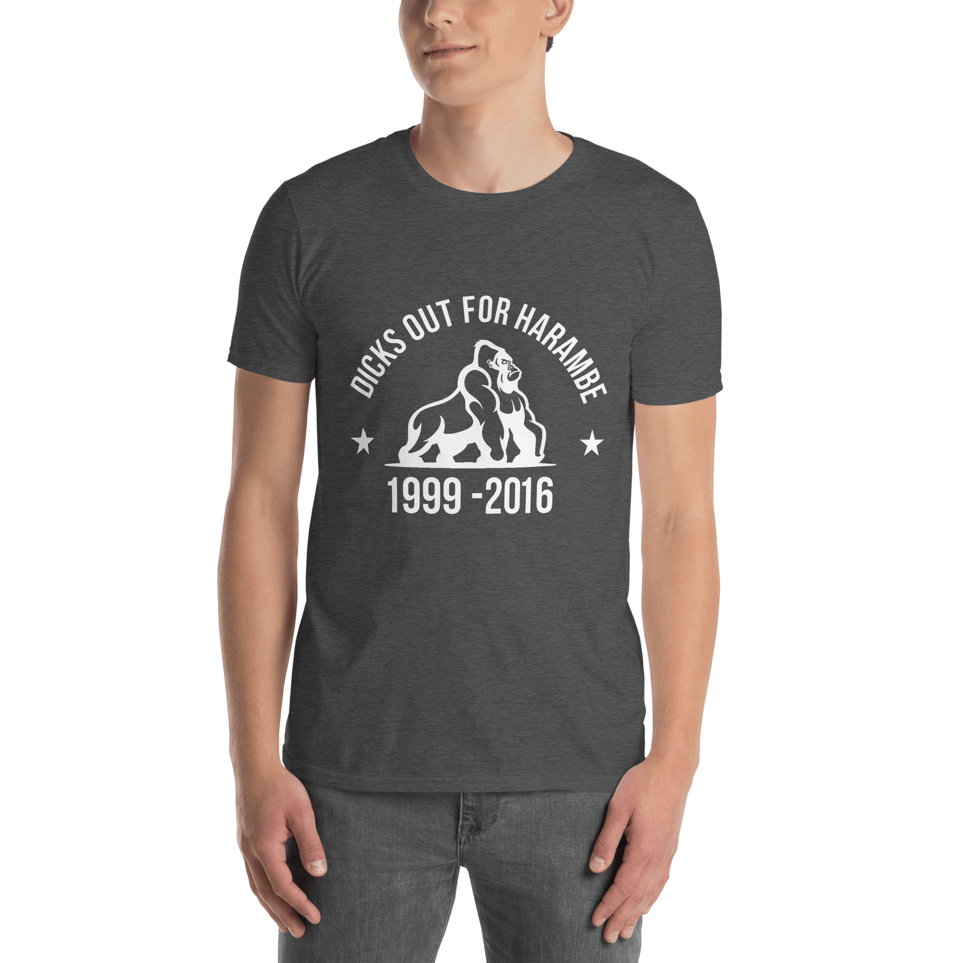 Harambe Classic T-Shirt Meme - Dark Heather Grey | Shirtposting