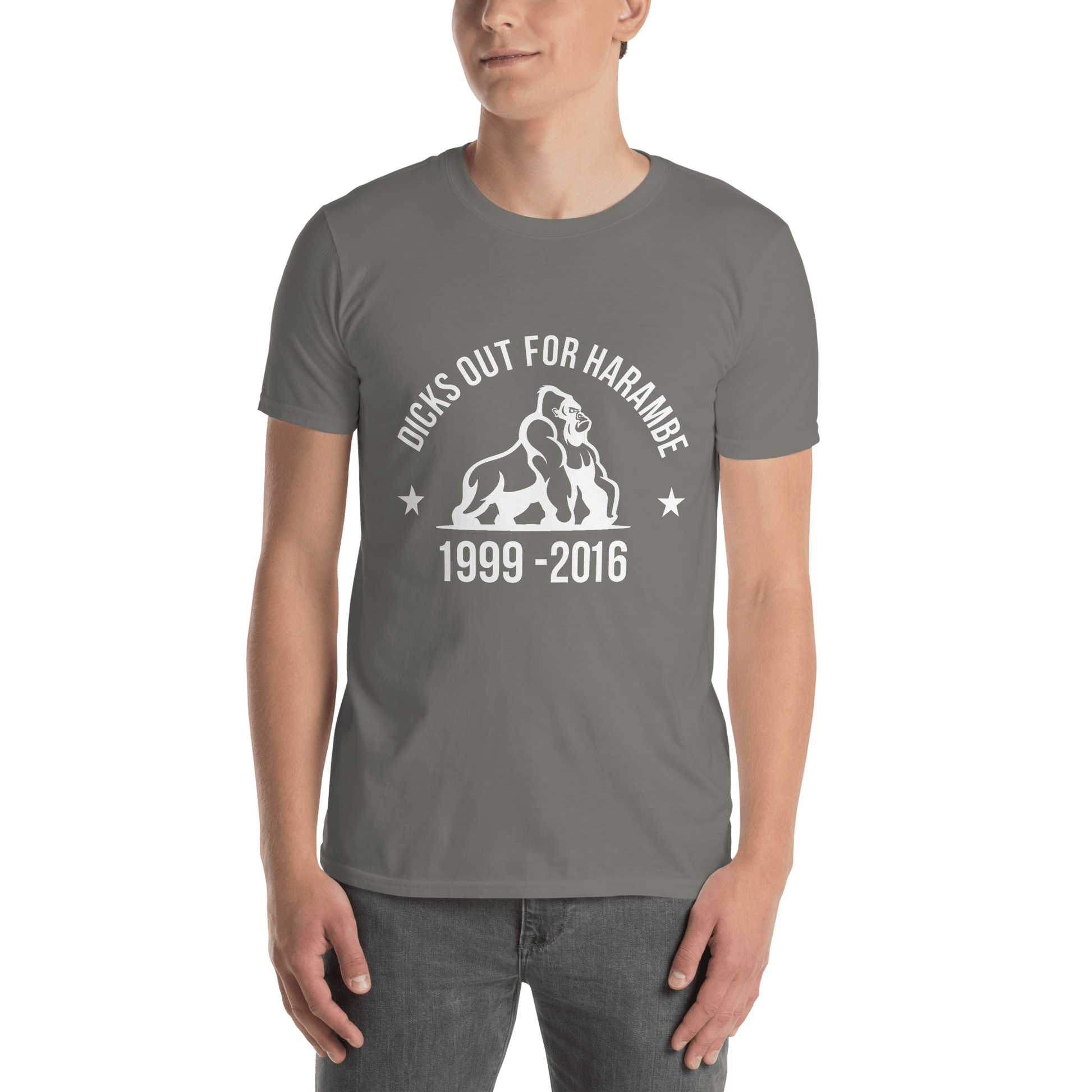 Harambe Classic T-Shirt Meme - Dark Heather Grey | Shirtposting