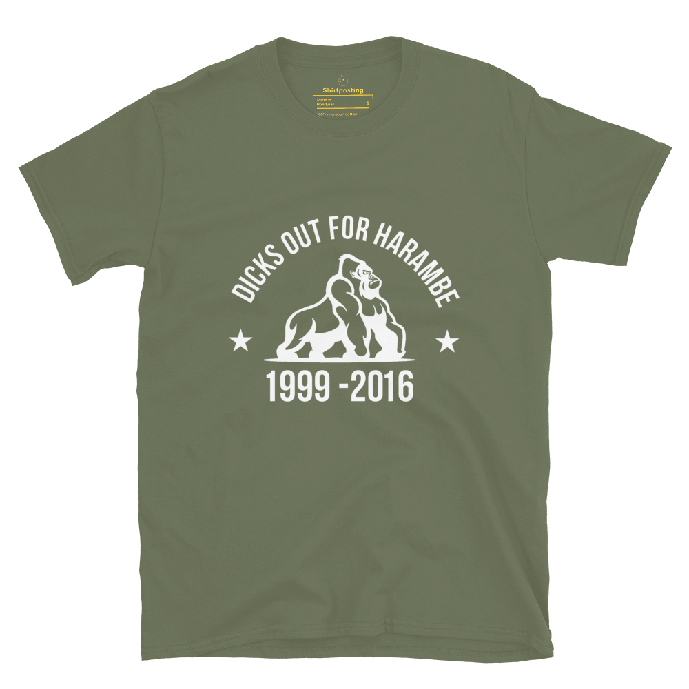Harambe Classic T-Shirt Meme - Military Green | Shirtposting