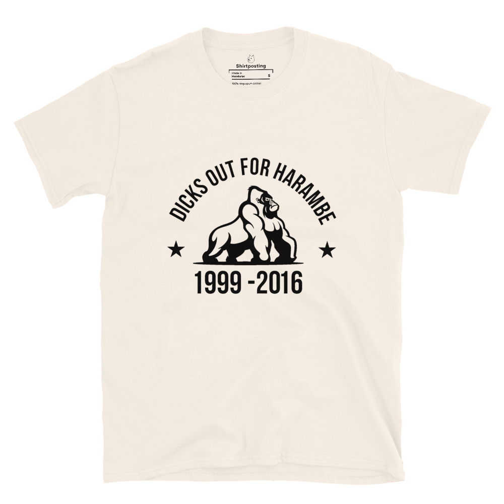 Harambe Classic T-Shirt Meme - Natural | Shirtposting