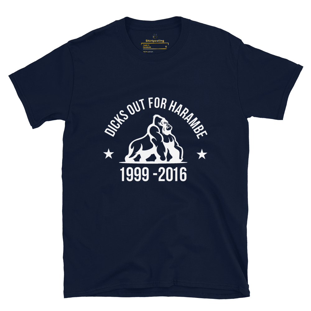 Harambe Classic T-Shirt Meme - Navy | Shirtposting