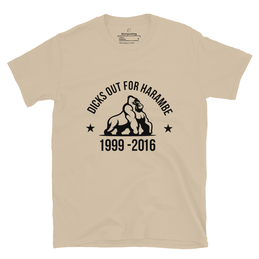 Harambe Classic T-Shirt Meme - Sand | Shirtposting