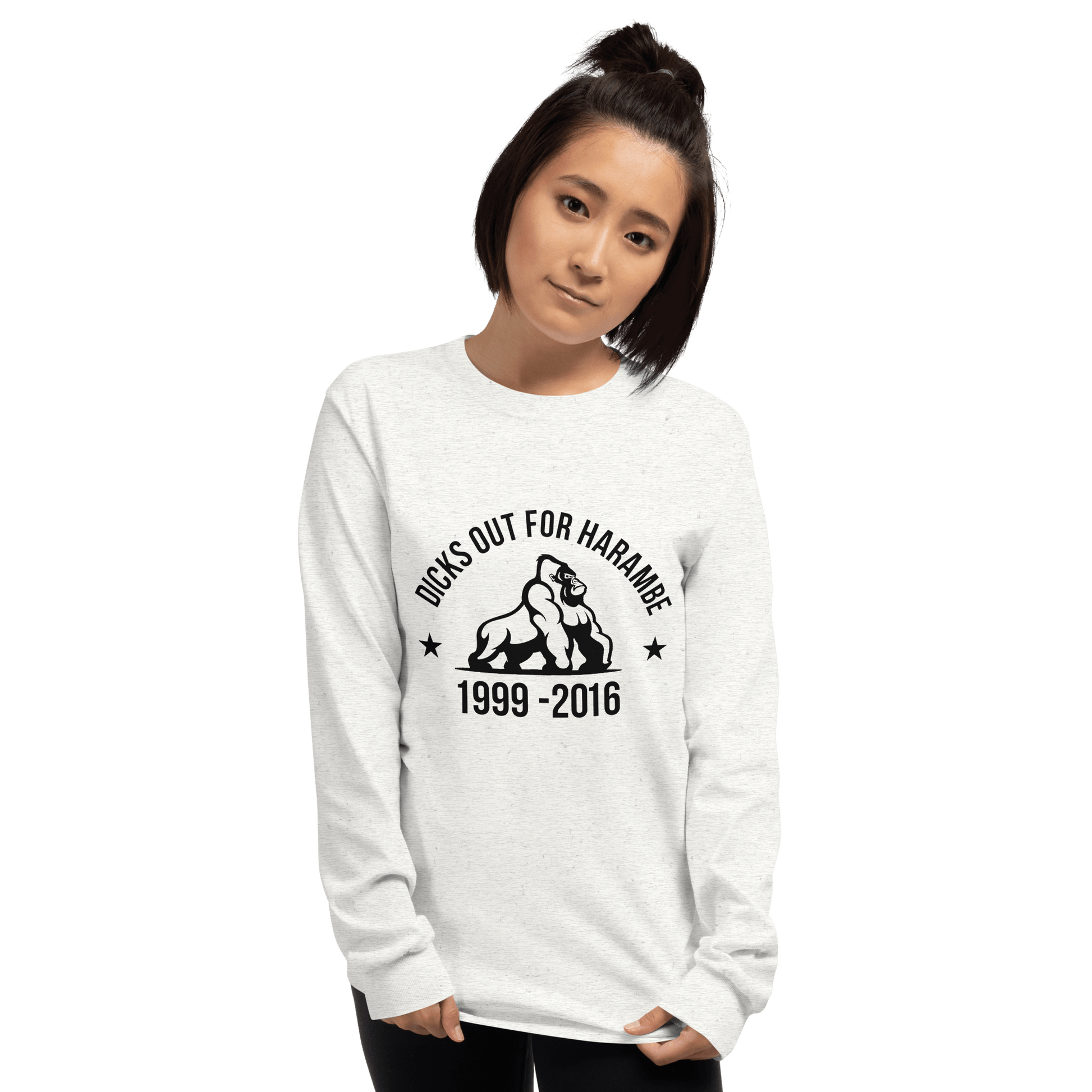 Harambe Long Sleeve T-Shirt Meme - Ash | Shirtposting