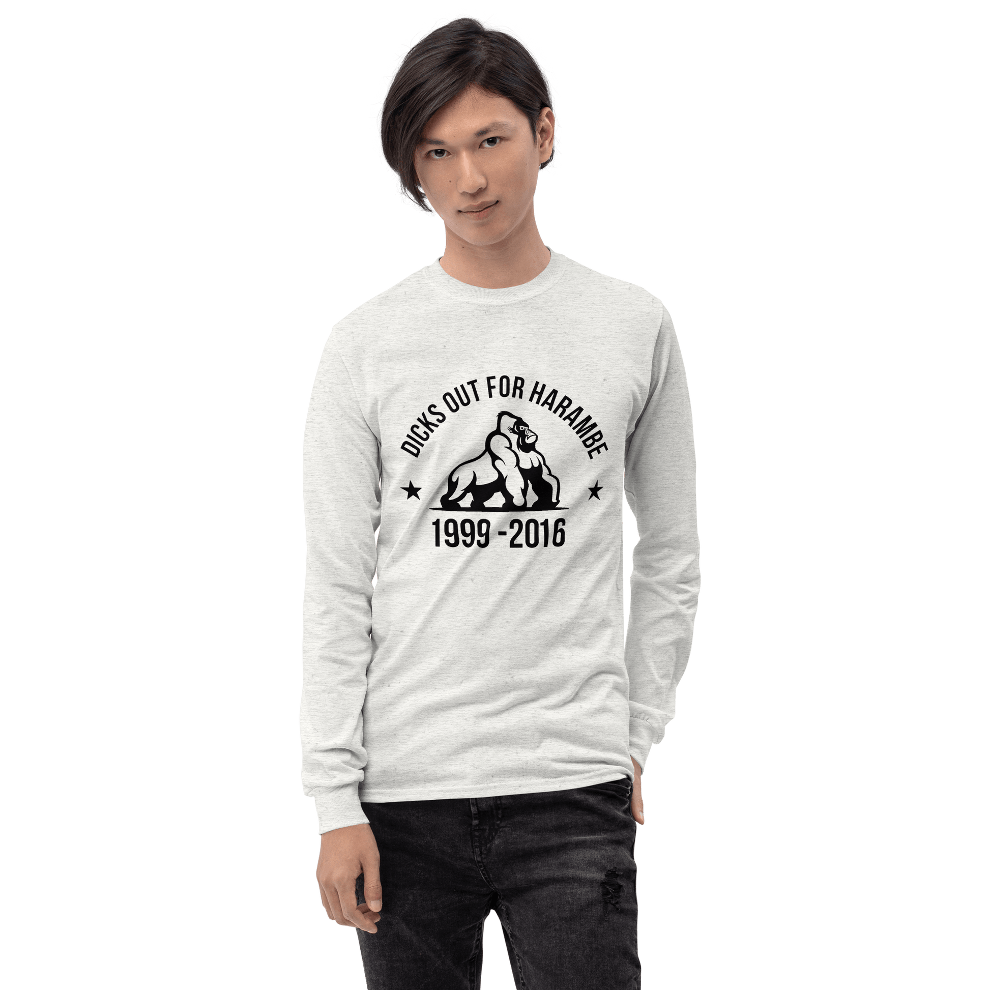 Harambe Long Sleeve T-Shirt Meme - Ash | Shirtposting