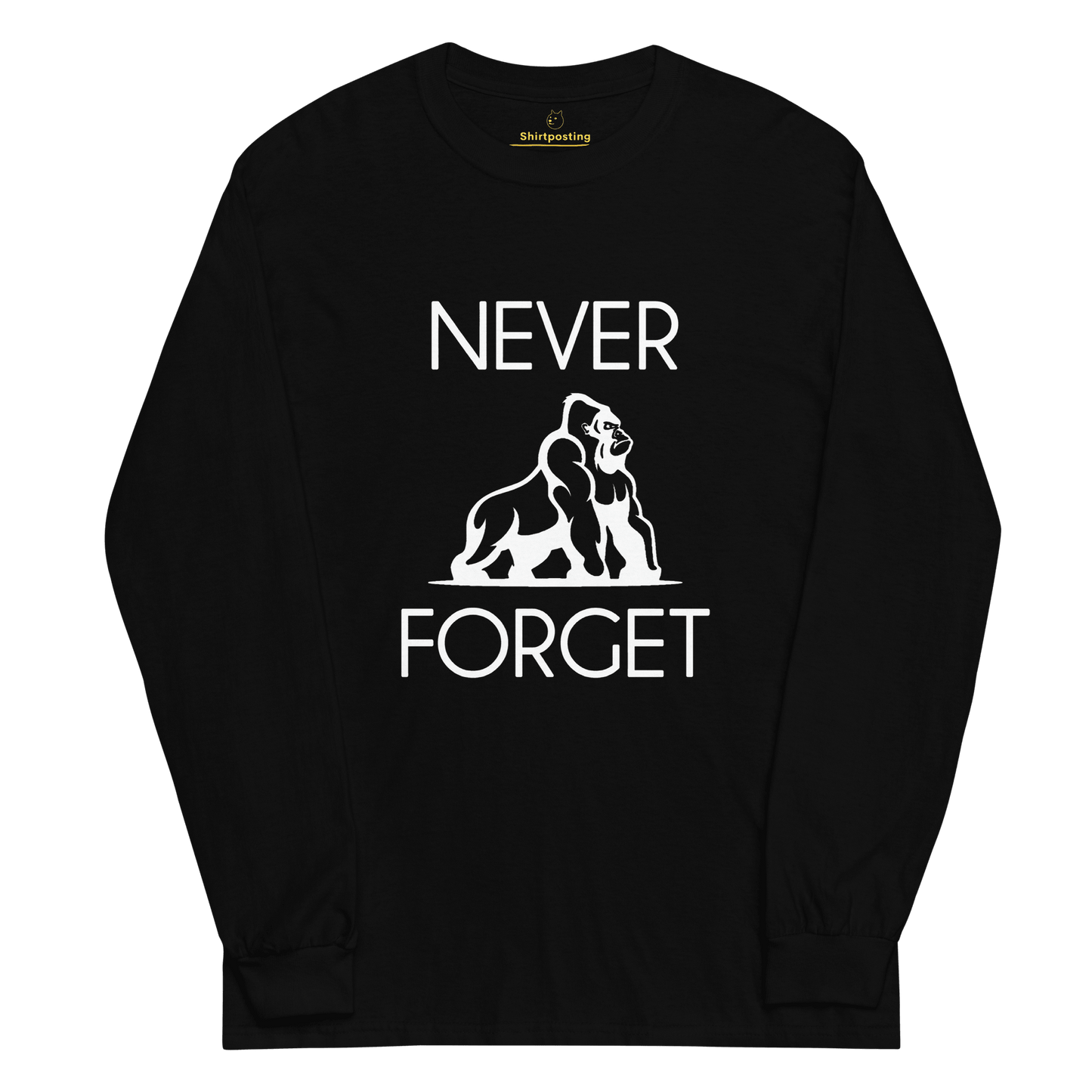 Harambe Long Sleeve T-Shirt Meme - Black | Shirtposting