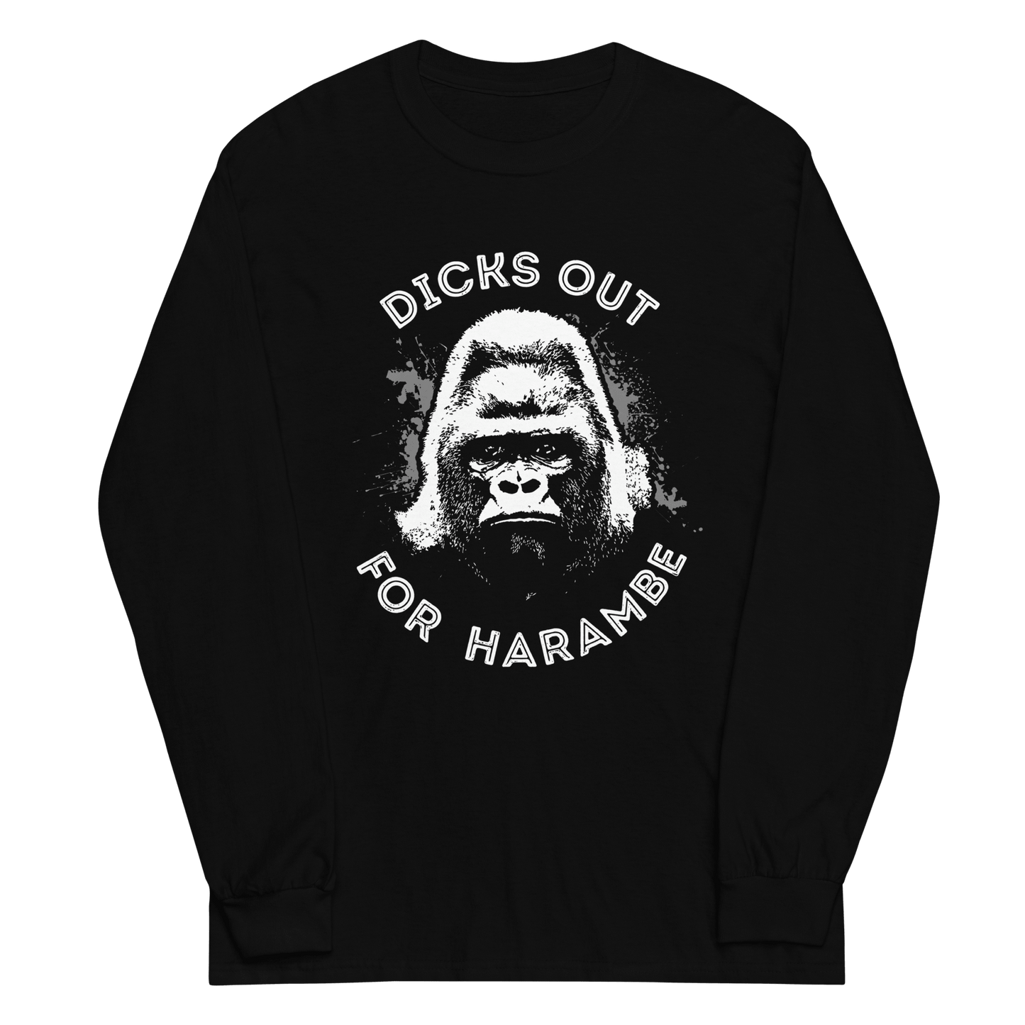 Harambe Long Sleeve T-Shirt Meme - Black | Shirtposting