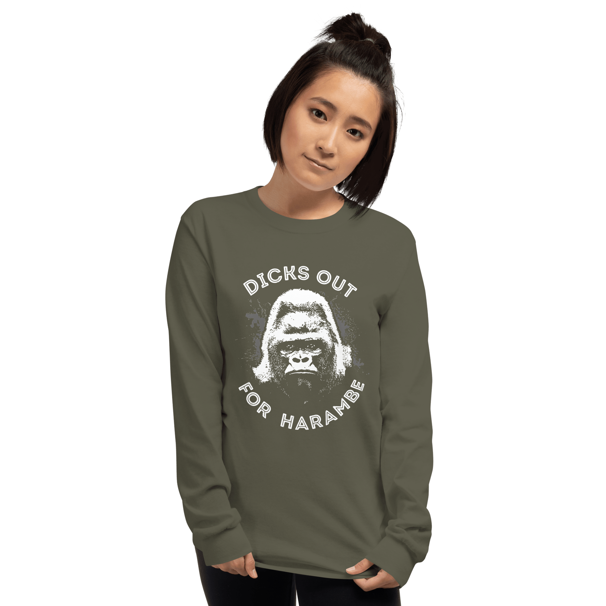 Harambe Long Sleeve T-Shirt Meme - Navy | Shirtposting