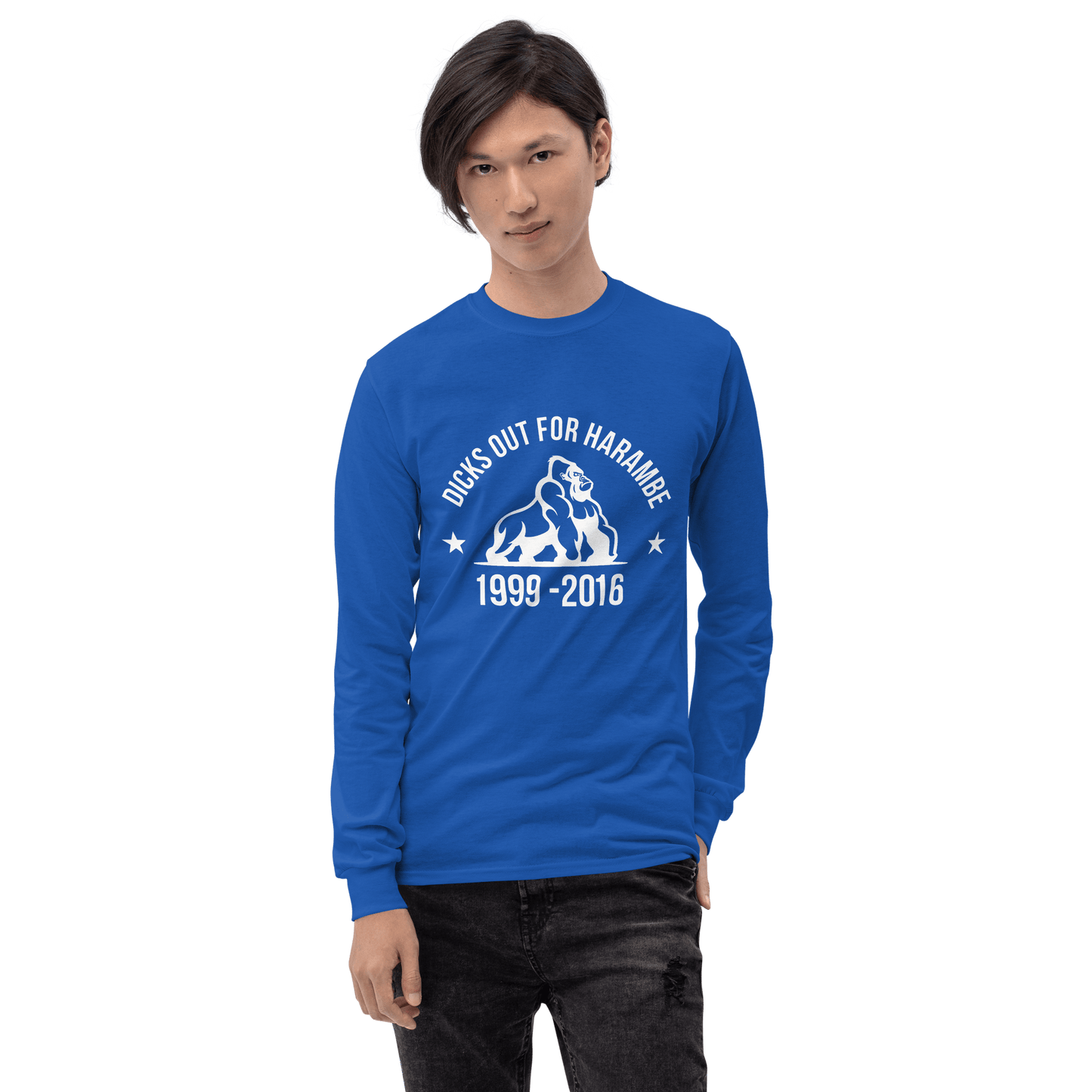 Harambe Long Sleeve T-Shirt Meme - Royal | Shirtposting
