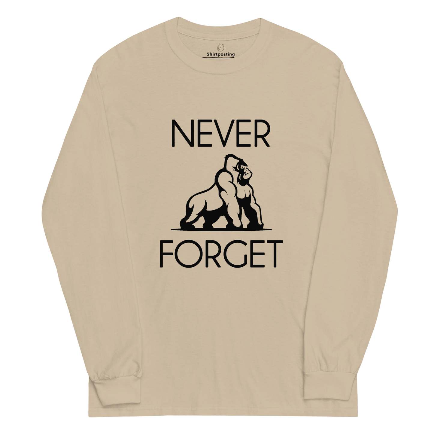 Harambe Long Sleeve T-Shirt Meme - Sand | Shirtposting