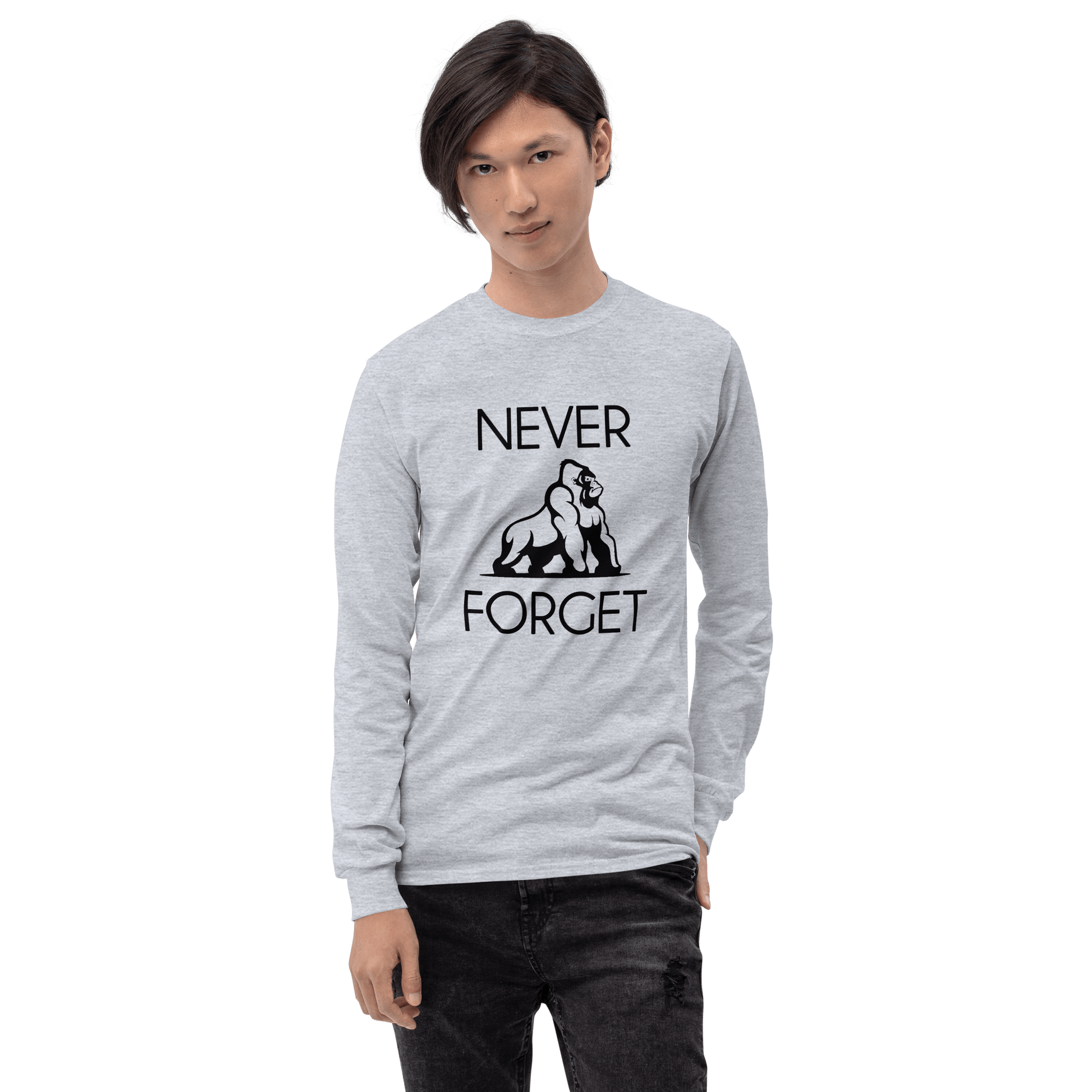 Harambe Long Sleeve T-Shirt Meme - Sport Grey | Shirtposting