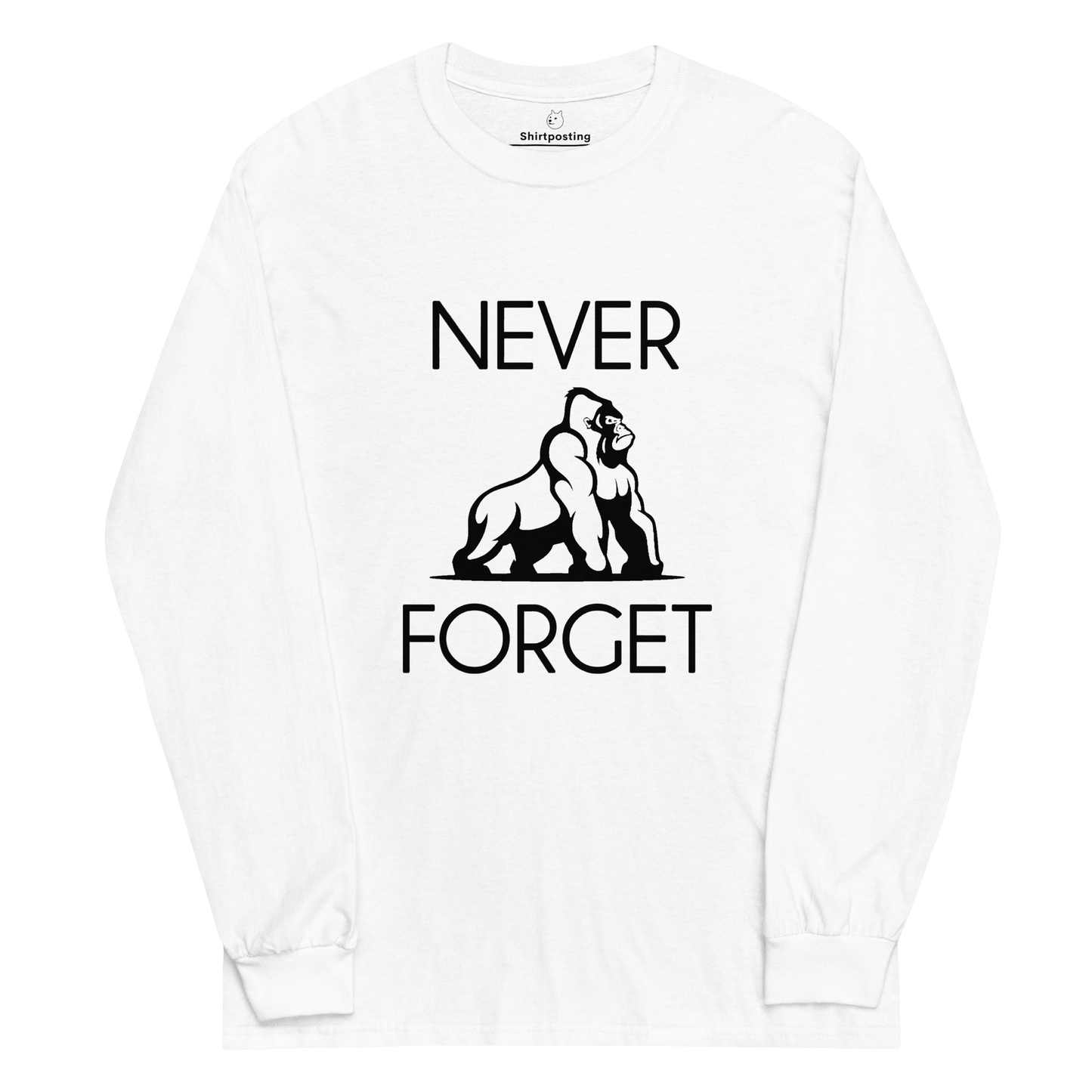 Harambe Long Sleeve T-Shirt Meme - White | Shirtposting