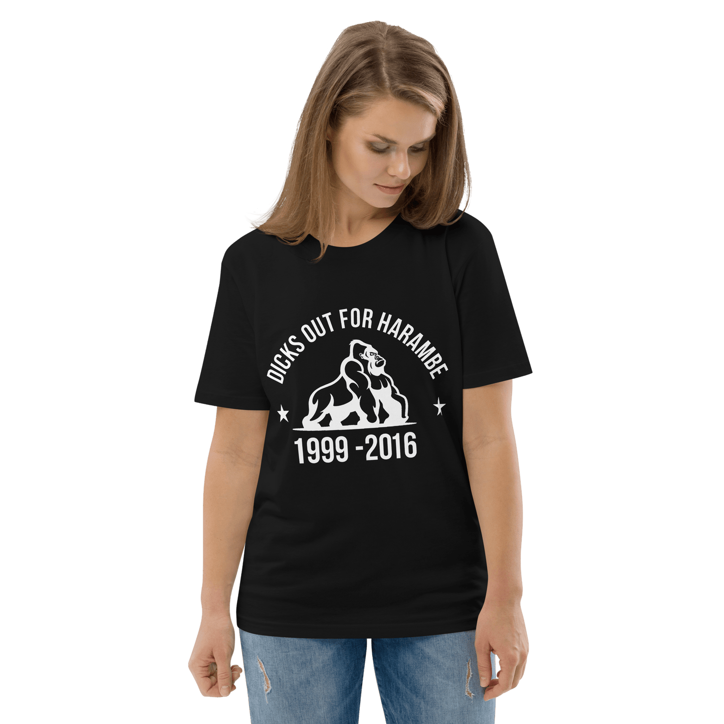 Harambe Premium Organic T-Shirt Meme - Dark Heather Grey | Shirtposting