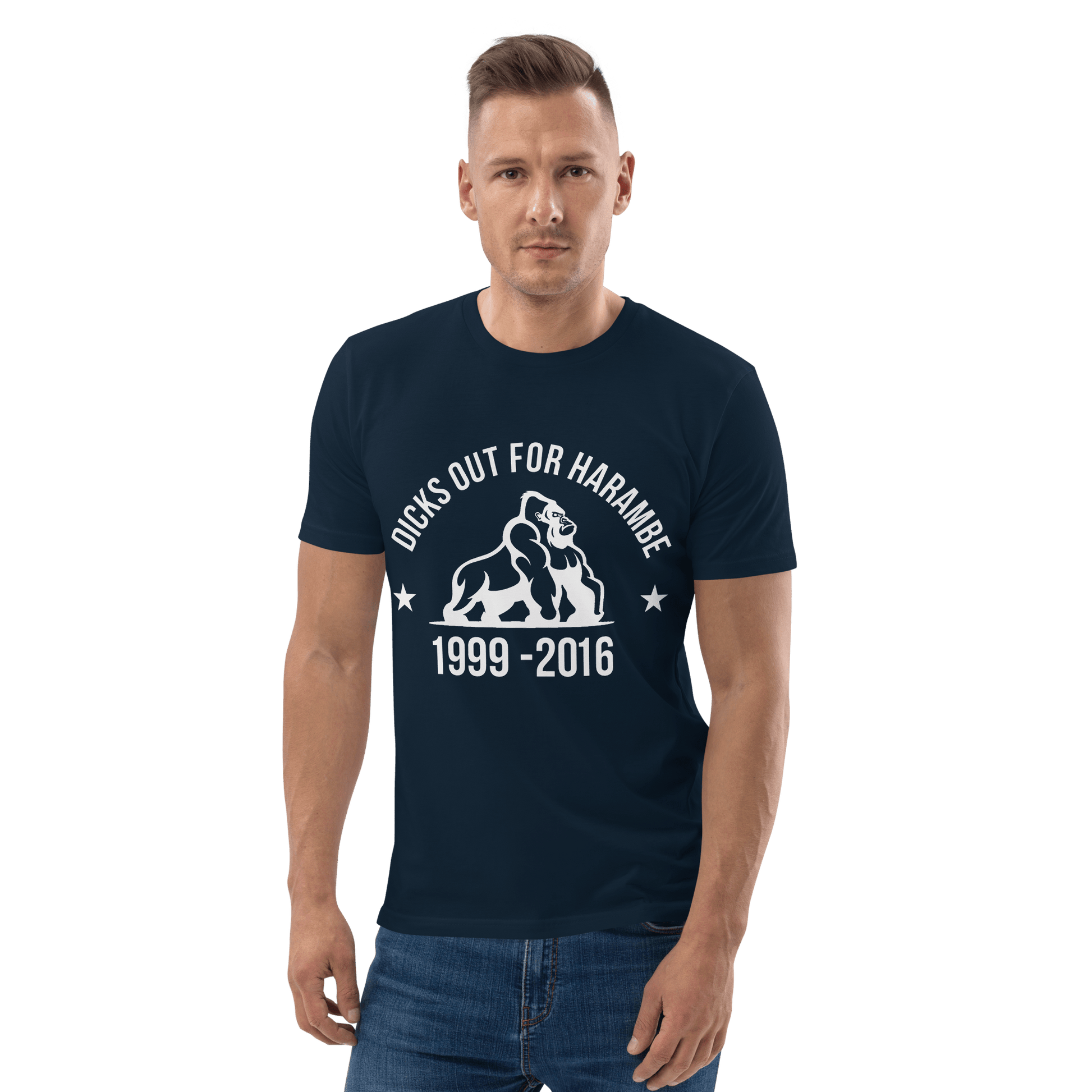 Harambe Premium Organic T-Shirt Meme - Dark Heather Grey | Shirtposting