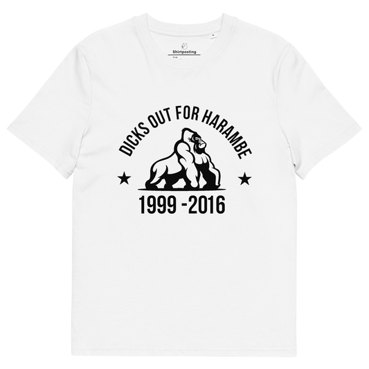 Harambe Premium Organic T-Shirt Meme - White | Shirtposting