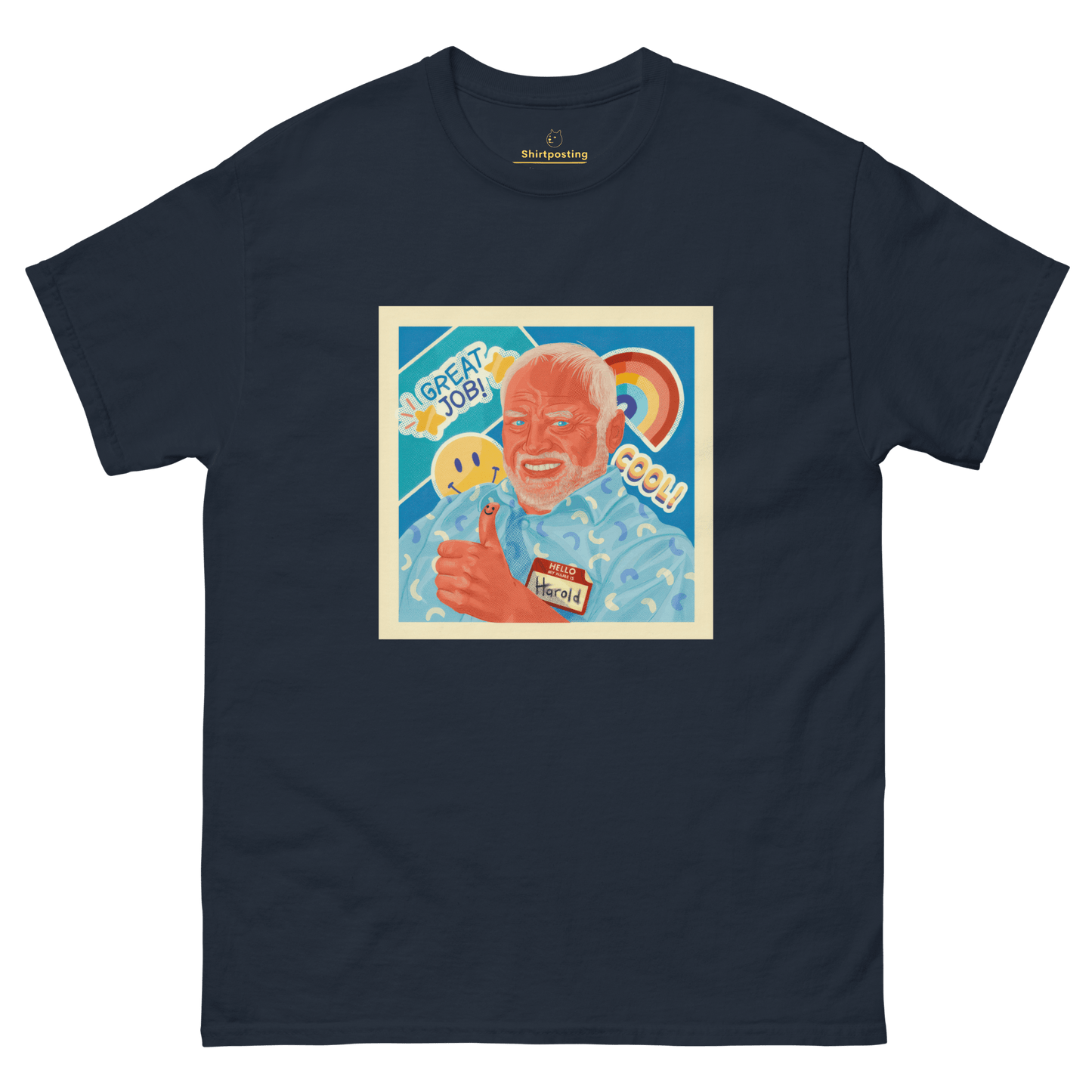 Hide The Pain Herold Classic T-Shirt Meme - Navy | Shirtposting