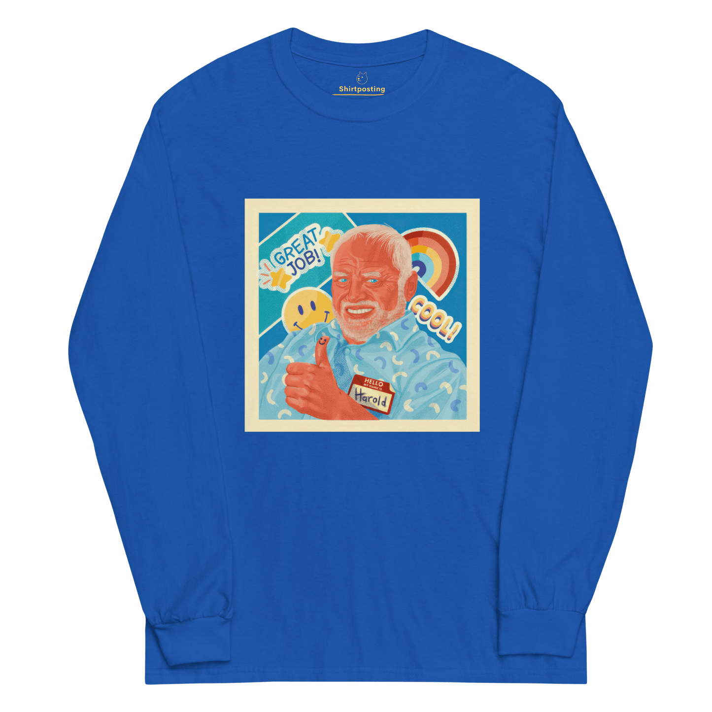 Hide The Pain Herold Long Sleeve T-Shirt Meme - Royal | Shirtposting