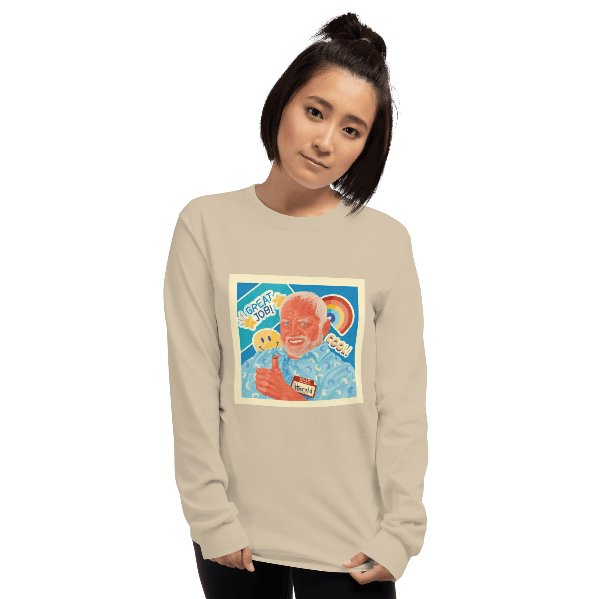 Hide The Pain Herold Long Sleeve T-Shirt Meme - Sand | Shirtposting