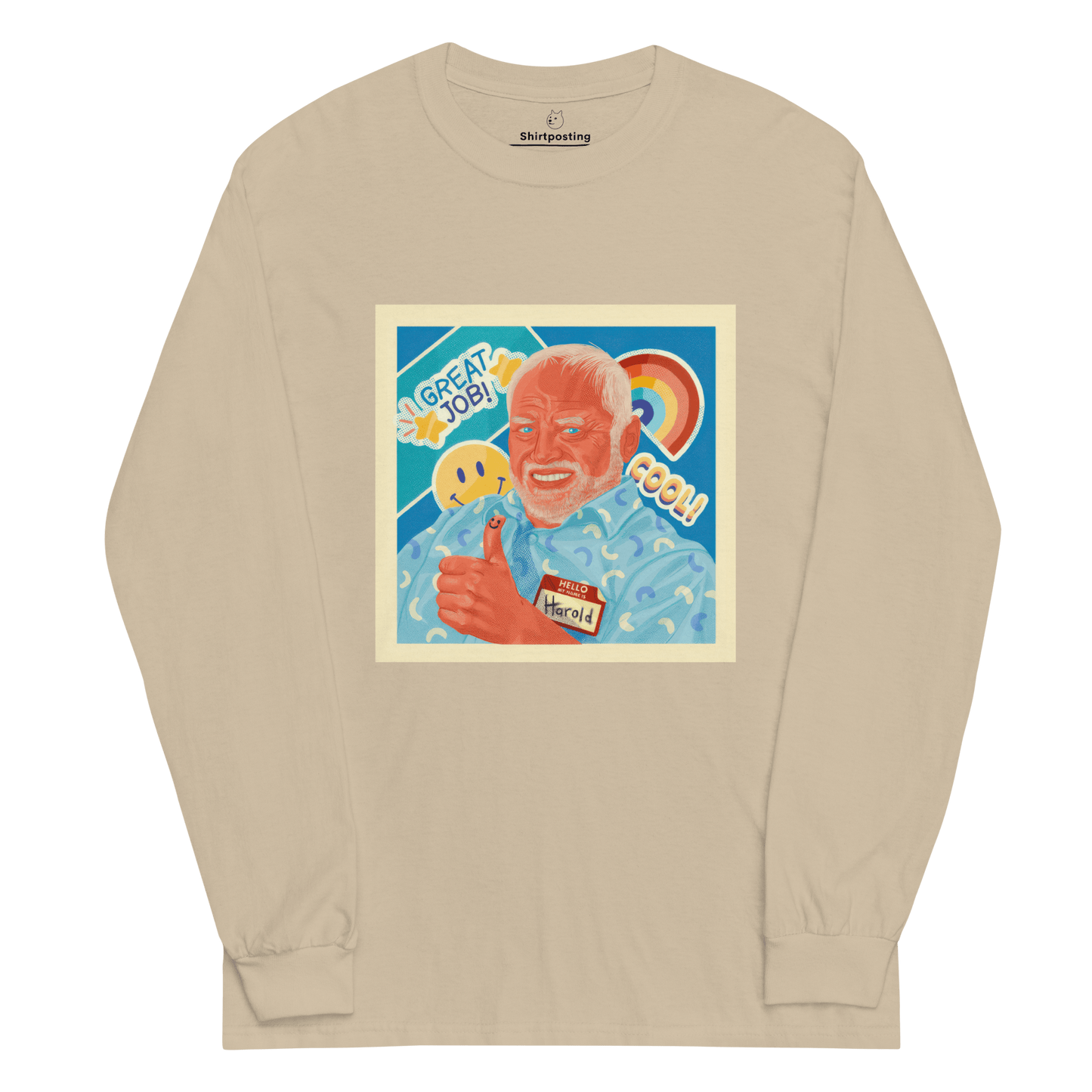 Hide The Pain Herold Long Sleeve T-Shirt Meme - Sand | Shirtposting