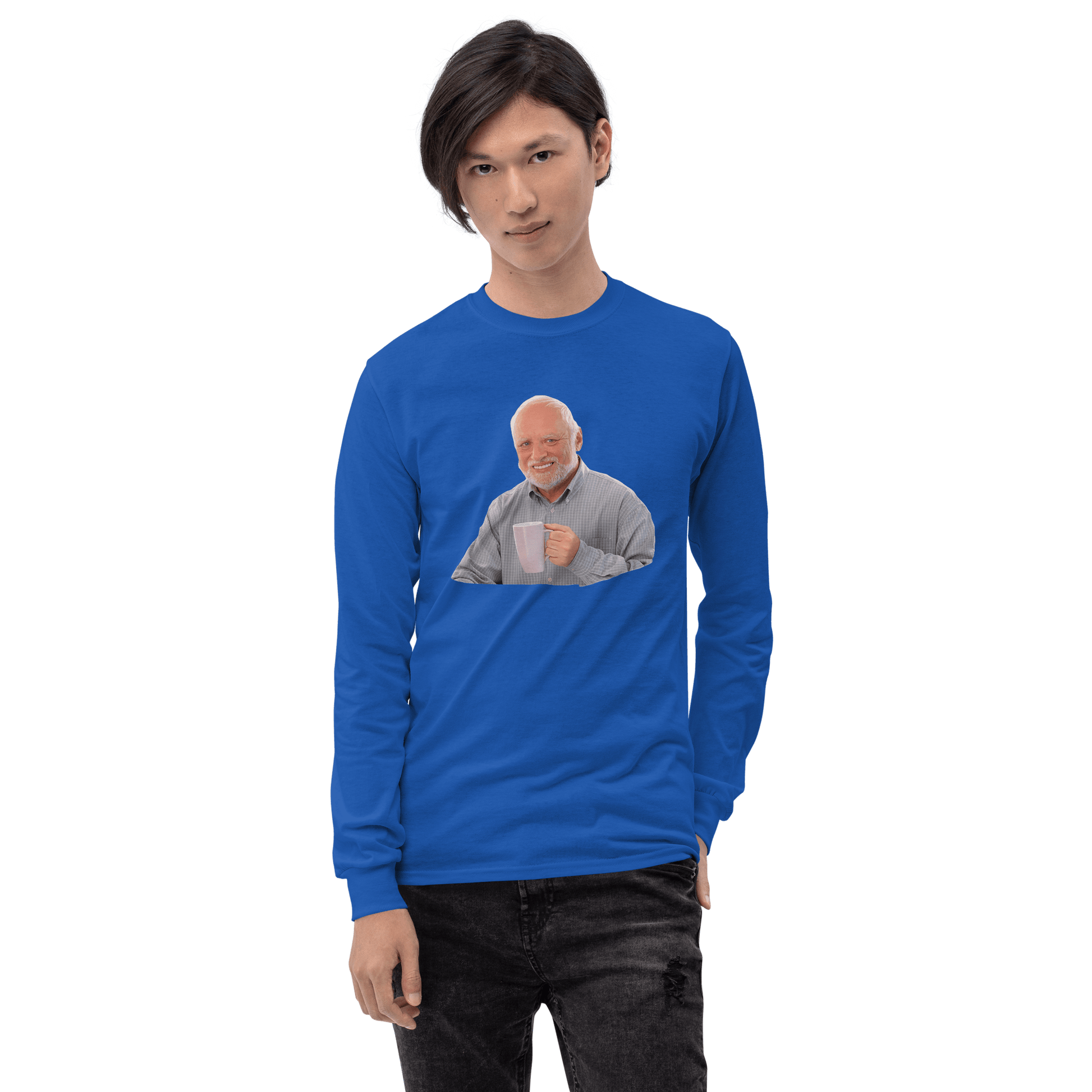 Hide The Pain Herold Long Sleeve T-Shirt Meme - Sport Grey | Shirtposting