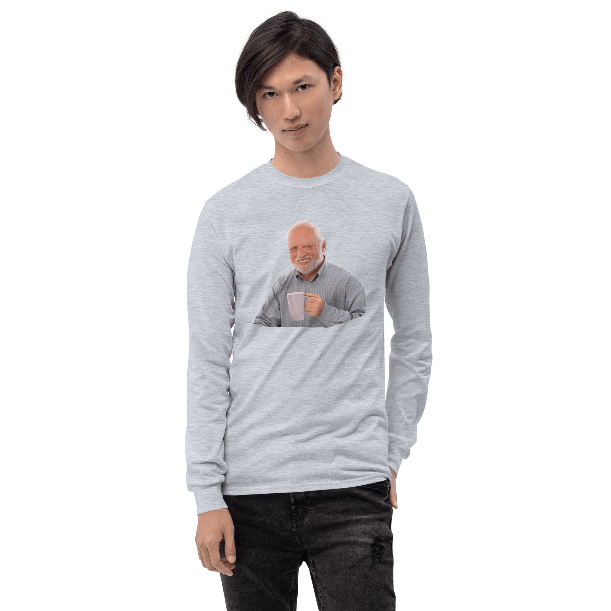 Hide The Pain Herold Long Sleeve T-Shirt Meme - Sport Grey | Shirtposting