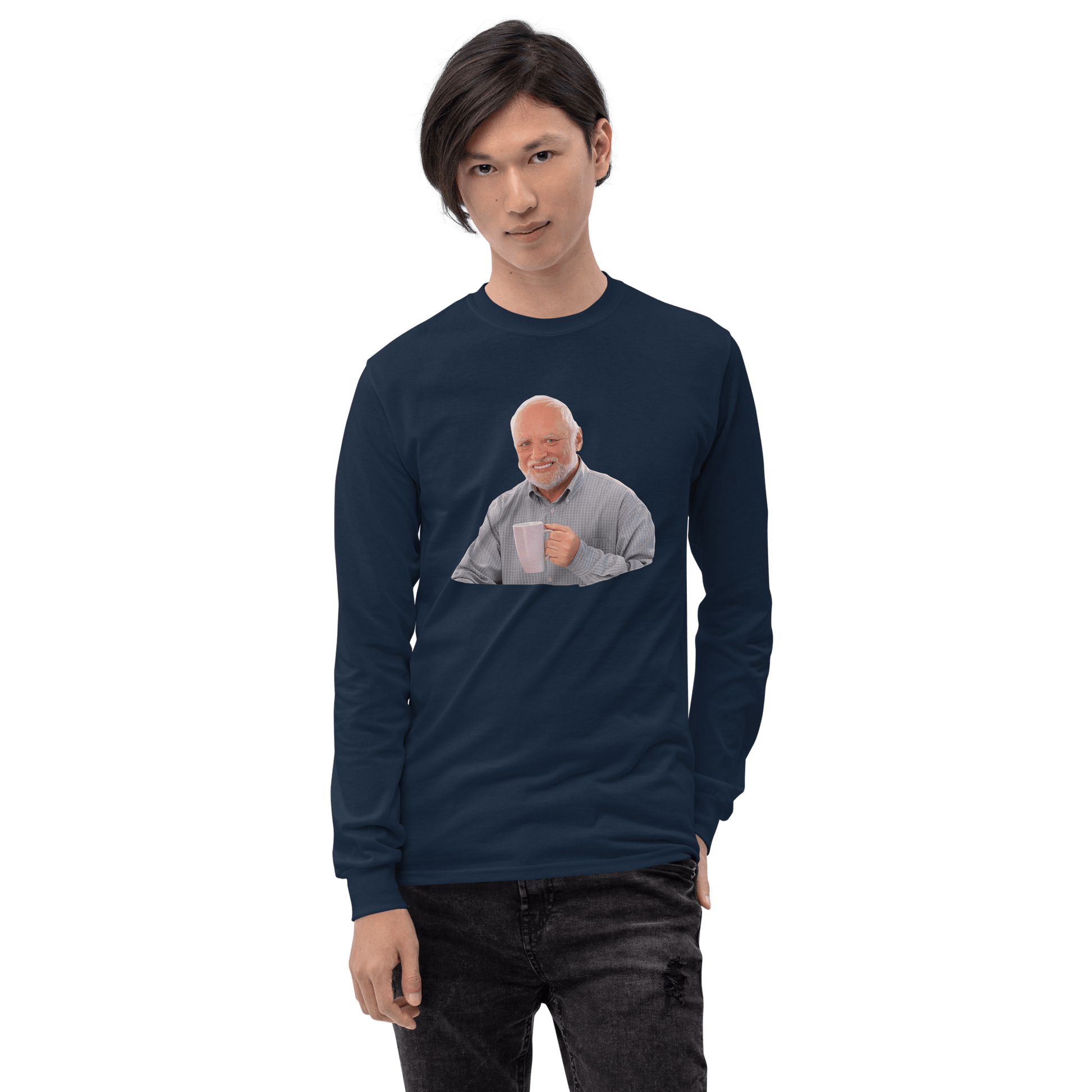 Hide The Pain Herold Long Sleeve T-Shirt Meme - Sport Grey | Shirtposting