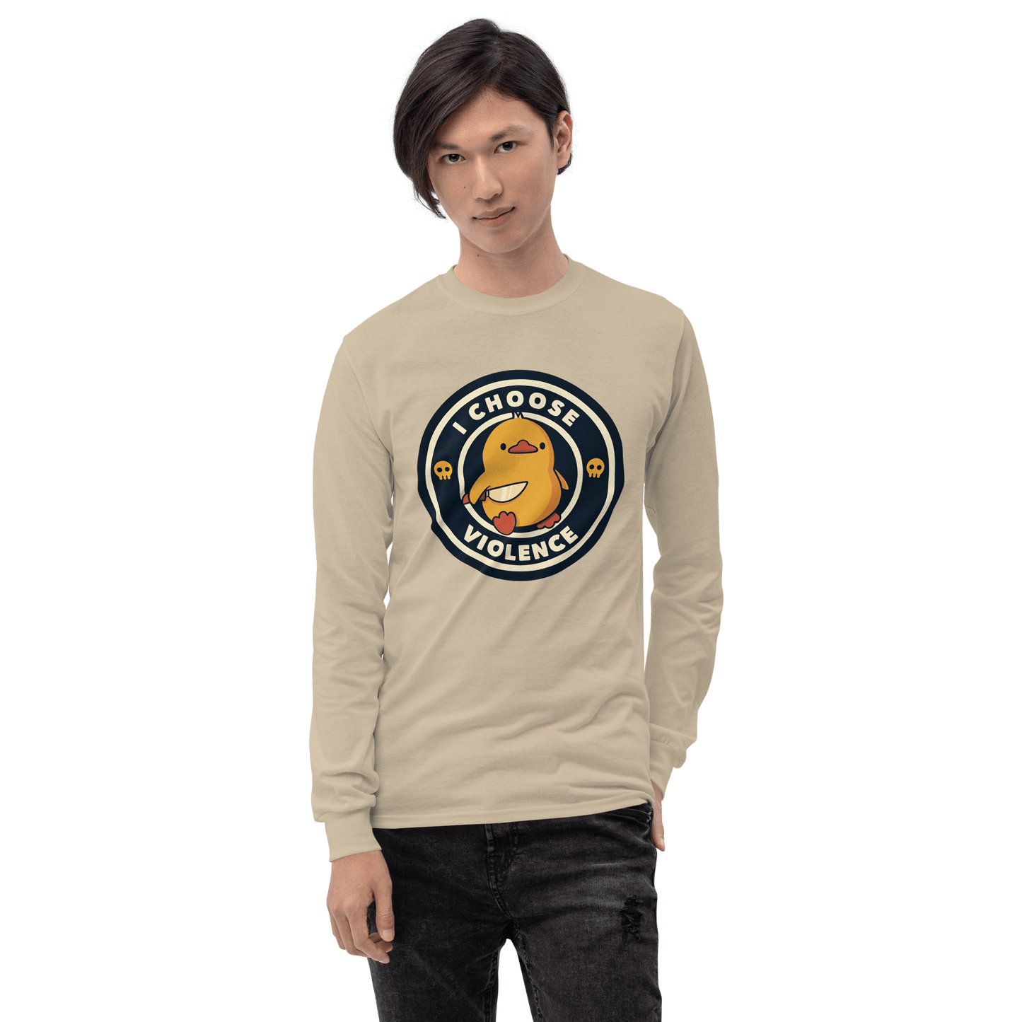 I Choose Violence Long Sleeve T-Shirt Meme - Sand | Shirtposting