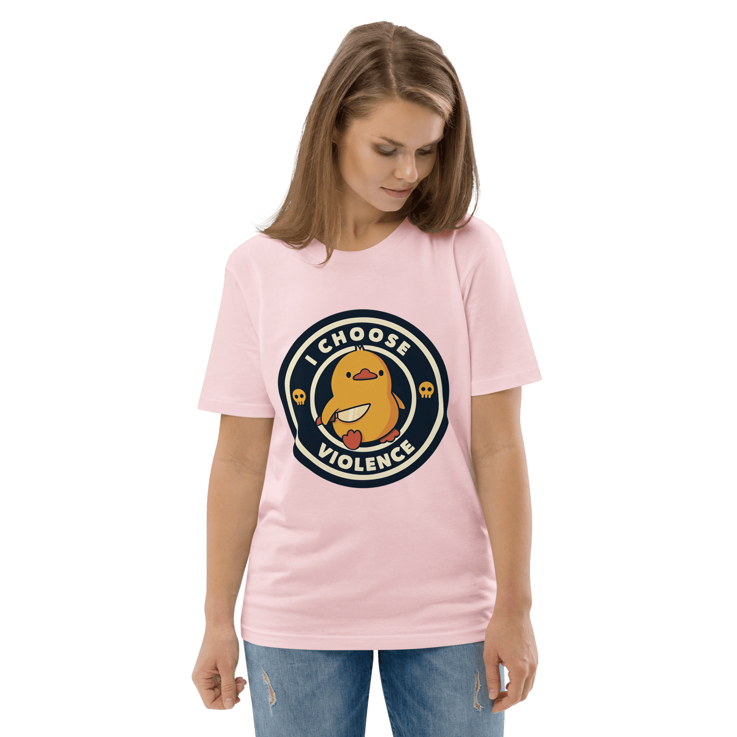 I Choose Violence Premium Organic T-Shirt Meme - Cotton Pink | Shirtposting