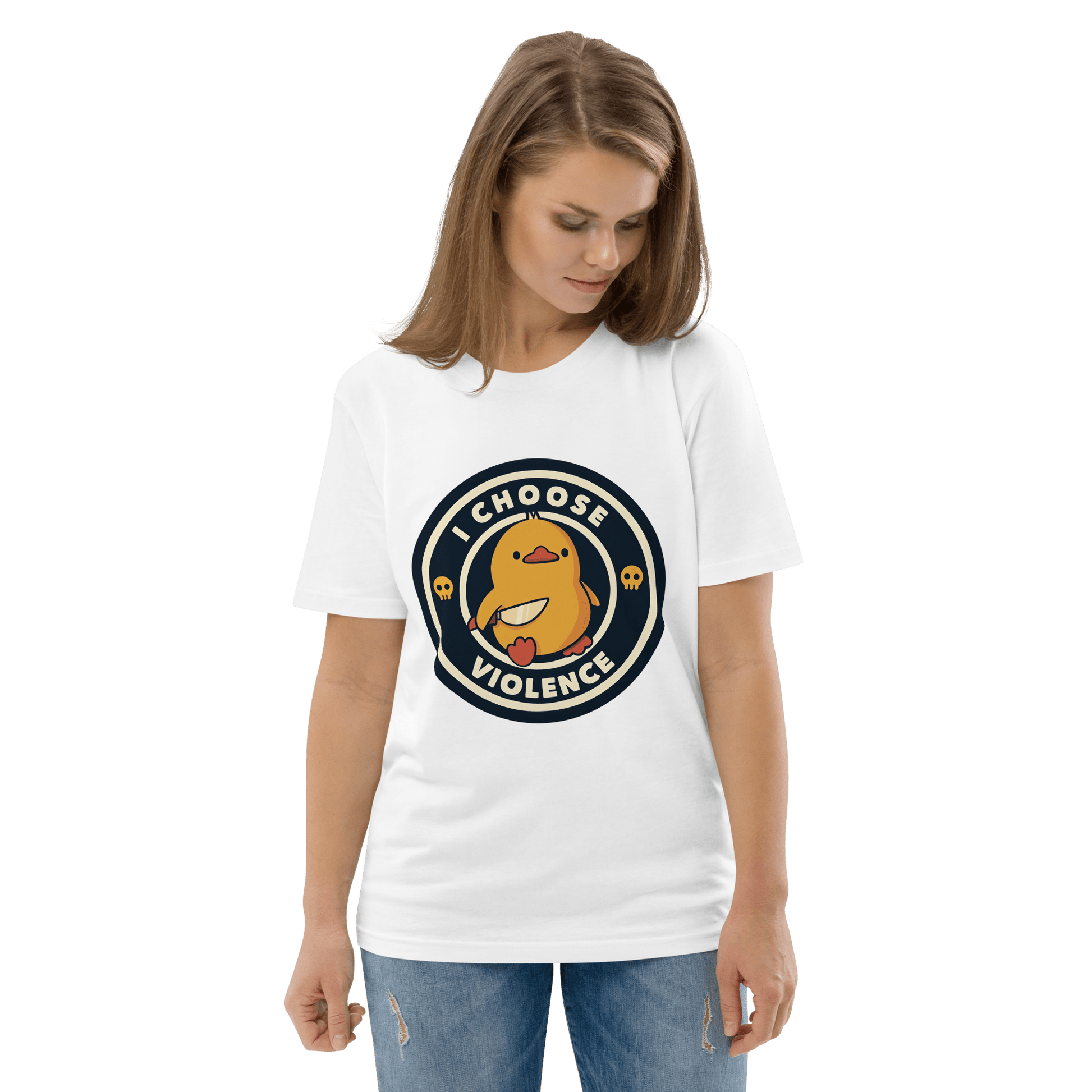 I Choose Violence Premium Organic T-Shirt Meme - Cotton Pink | Shirtposting