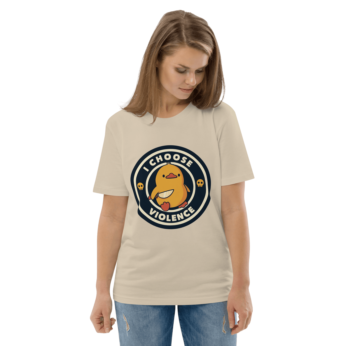 I Choose Violence Premium Organic T-Shirt Meme - Cotton Pink | Shirtposting
