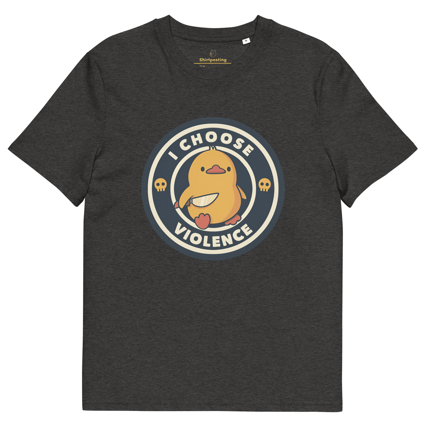 I Choose Violence Premium Organic T-Shirt Meme - Dark Heather Grey | Shirtposting