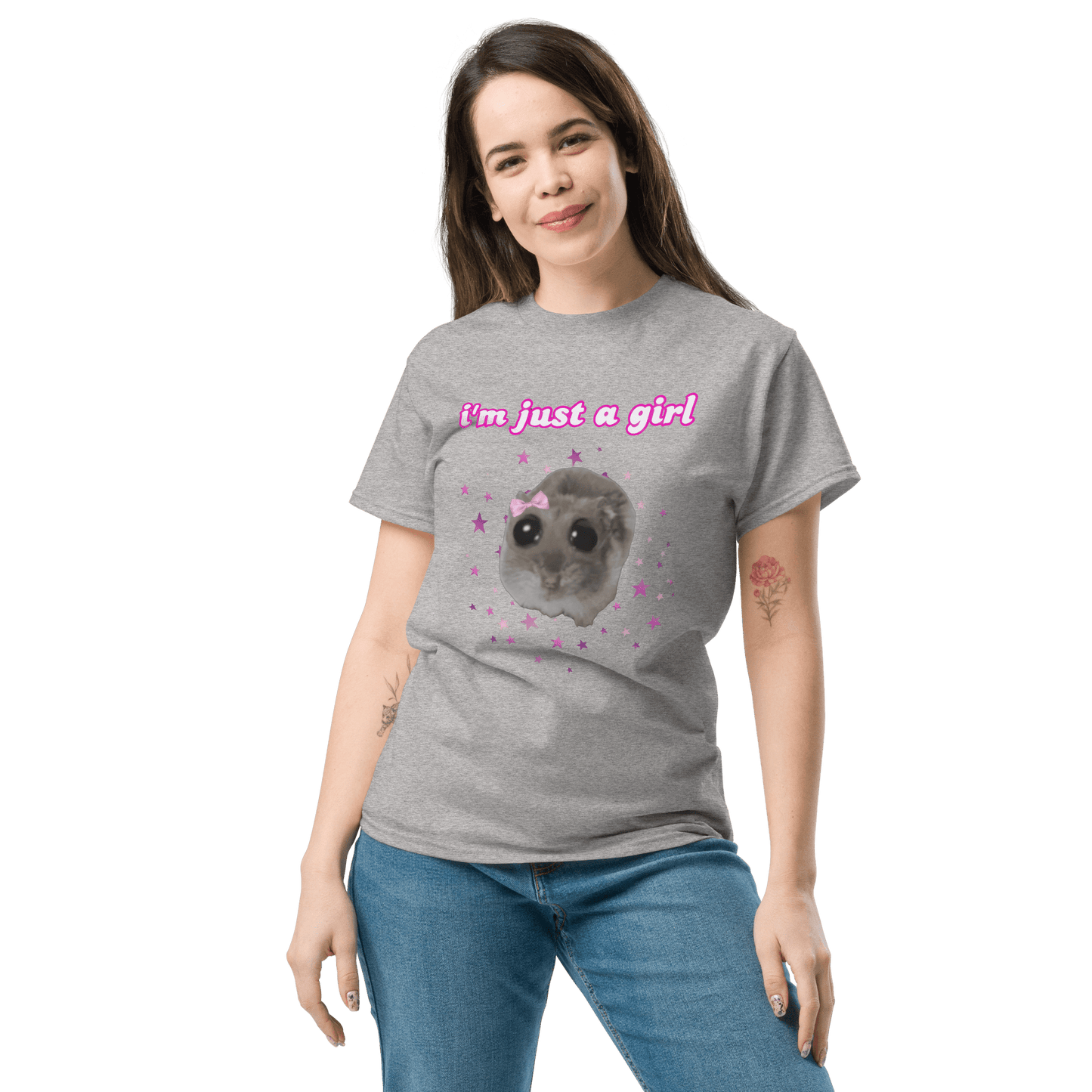 I'm Just a Girl Classic T-Shirt Meme - Military Green | Shirtposting