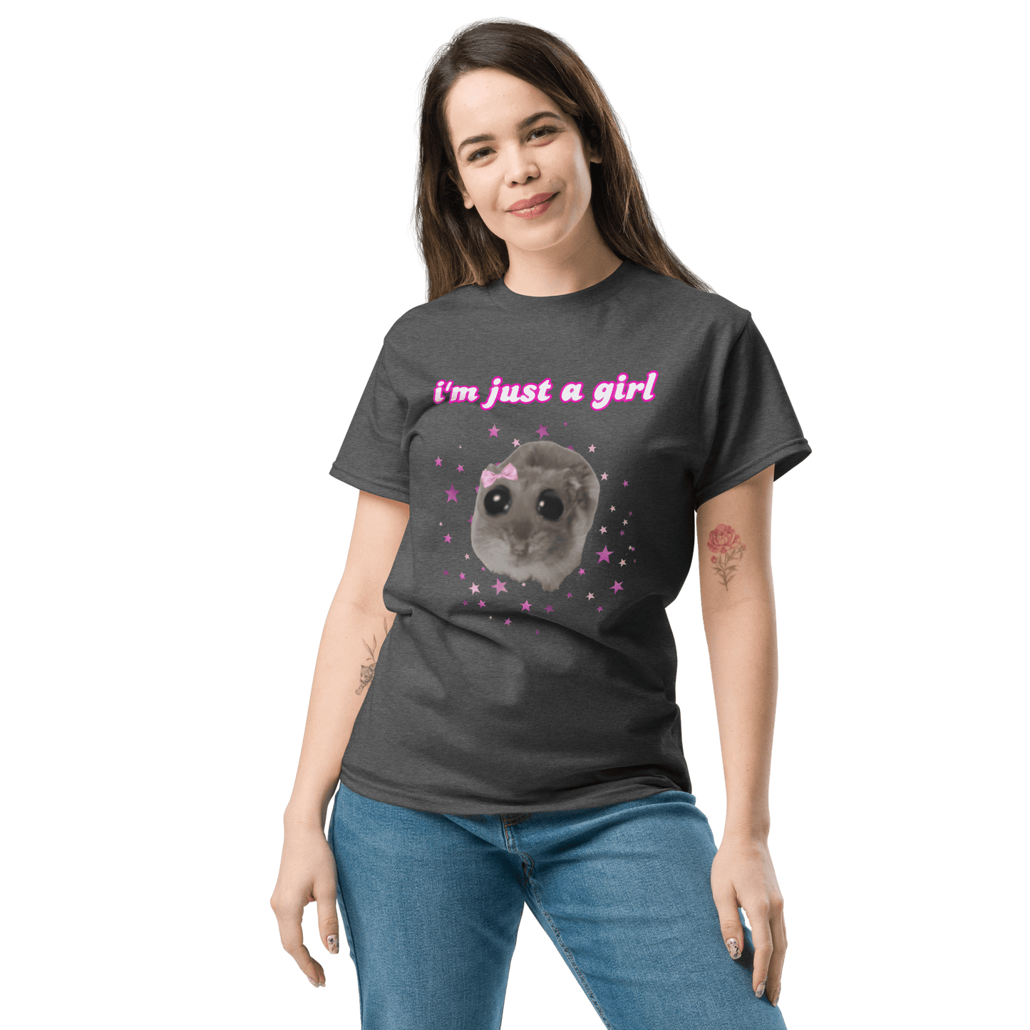 I'm Just a Girl Classic T-Shirt Meme - Military Green | Shirtposting