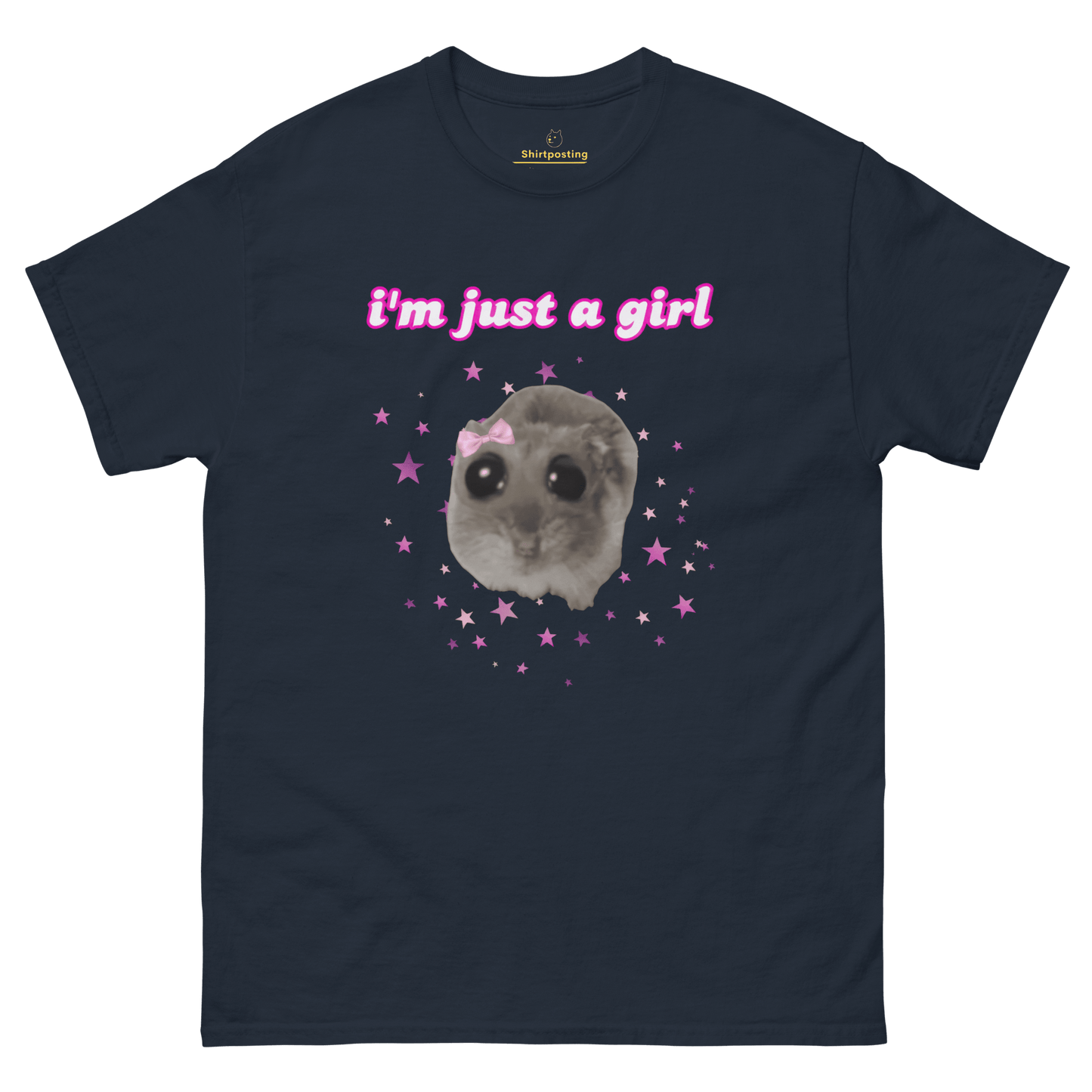 I'm Just a Girl Classic T-Shirt Meme - Navy | Shirtposting