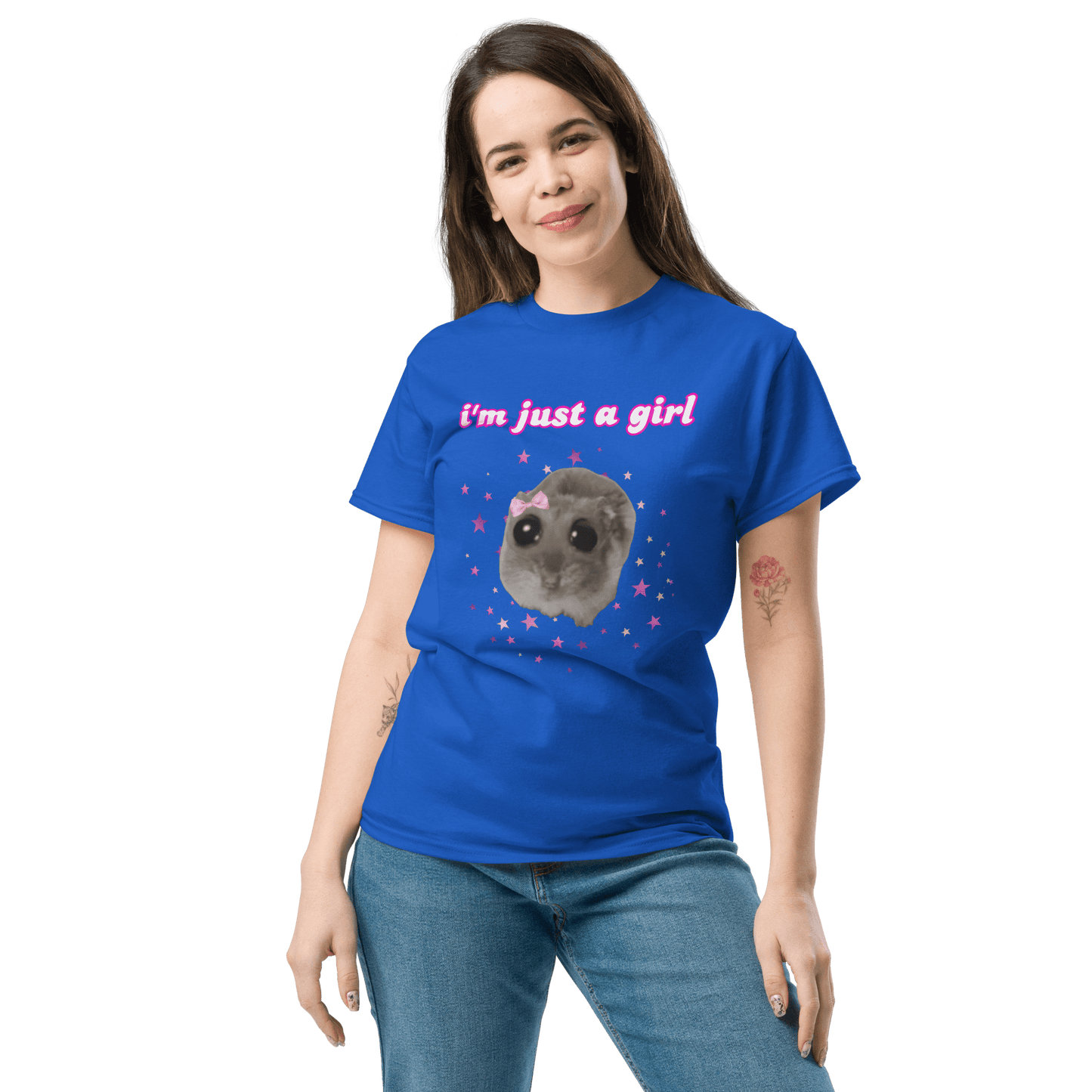 I'm Just a Girl Classic T-Shirt Meme - Royal | Shirtposting