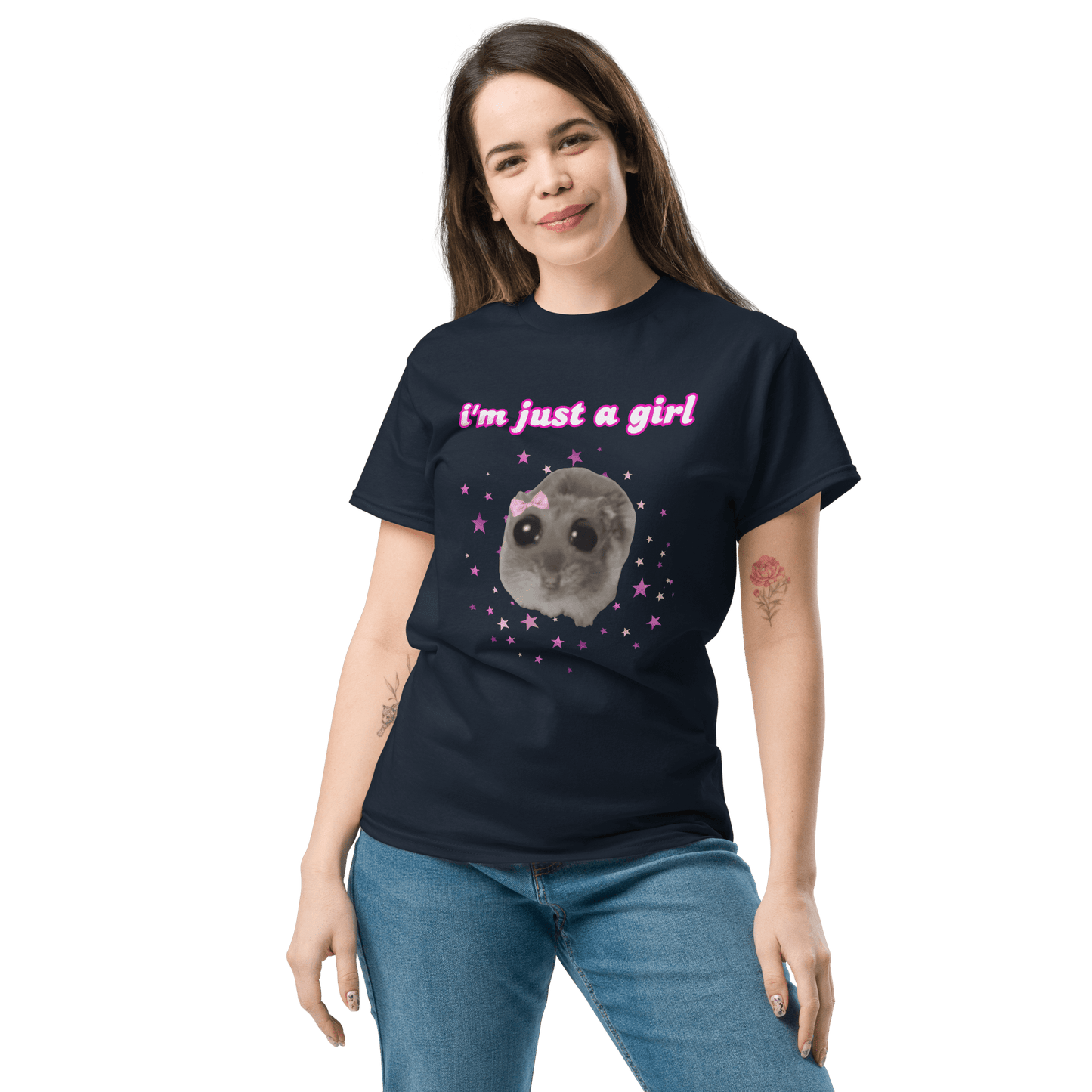 I'm Just a Girl Classic T-Shirt Meme - Royal | Shirtposting