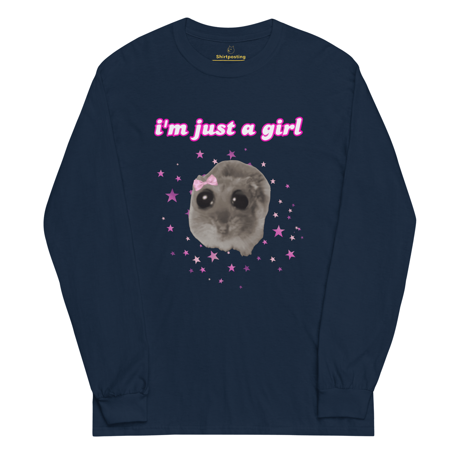 I'm Just a Girl Long Sleeve T-Shirt Meme - Navy | Shirtposting