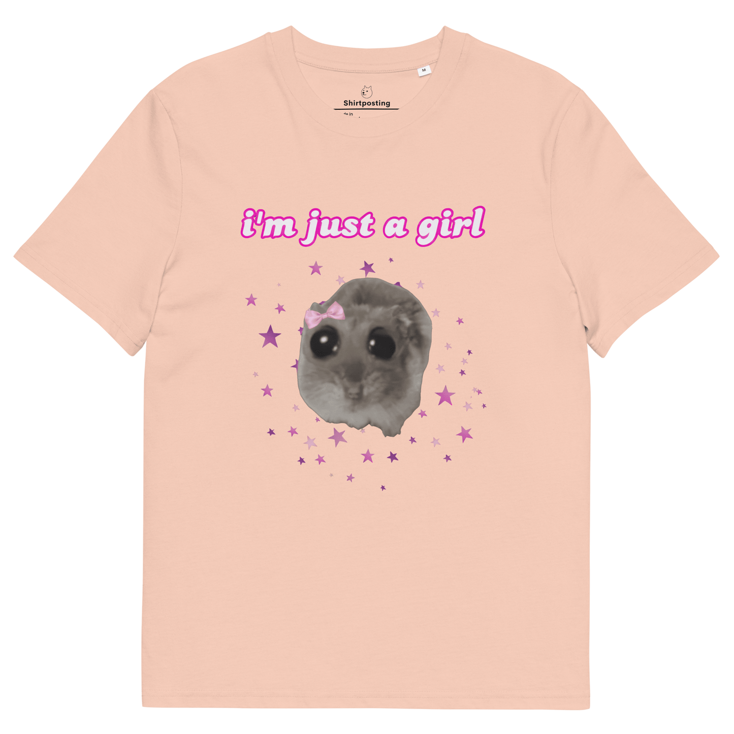 I'm Just a Girl Premium Organic T-Shirt Meme - Fraiche Peche | Shirtposting