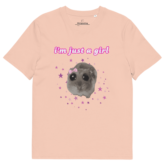 I'm Just a Girl Premium Organic T-Shirt Meme - Fraiche Peche | Shirtposting