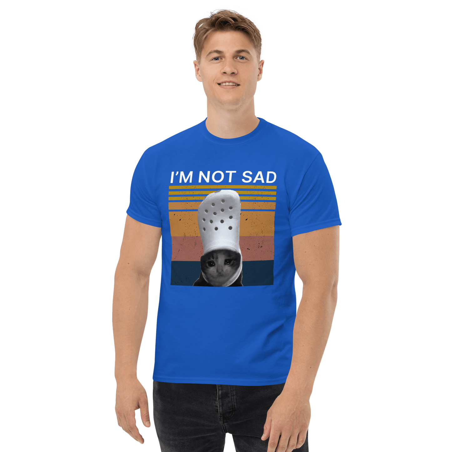 I'm Not Sad Classic T-Shirt Meme - Royal | Shirtposting