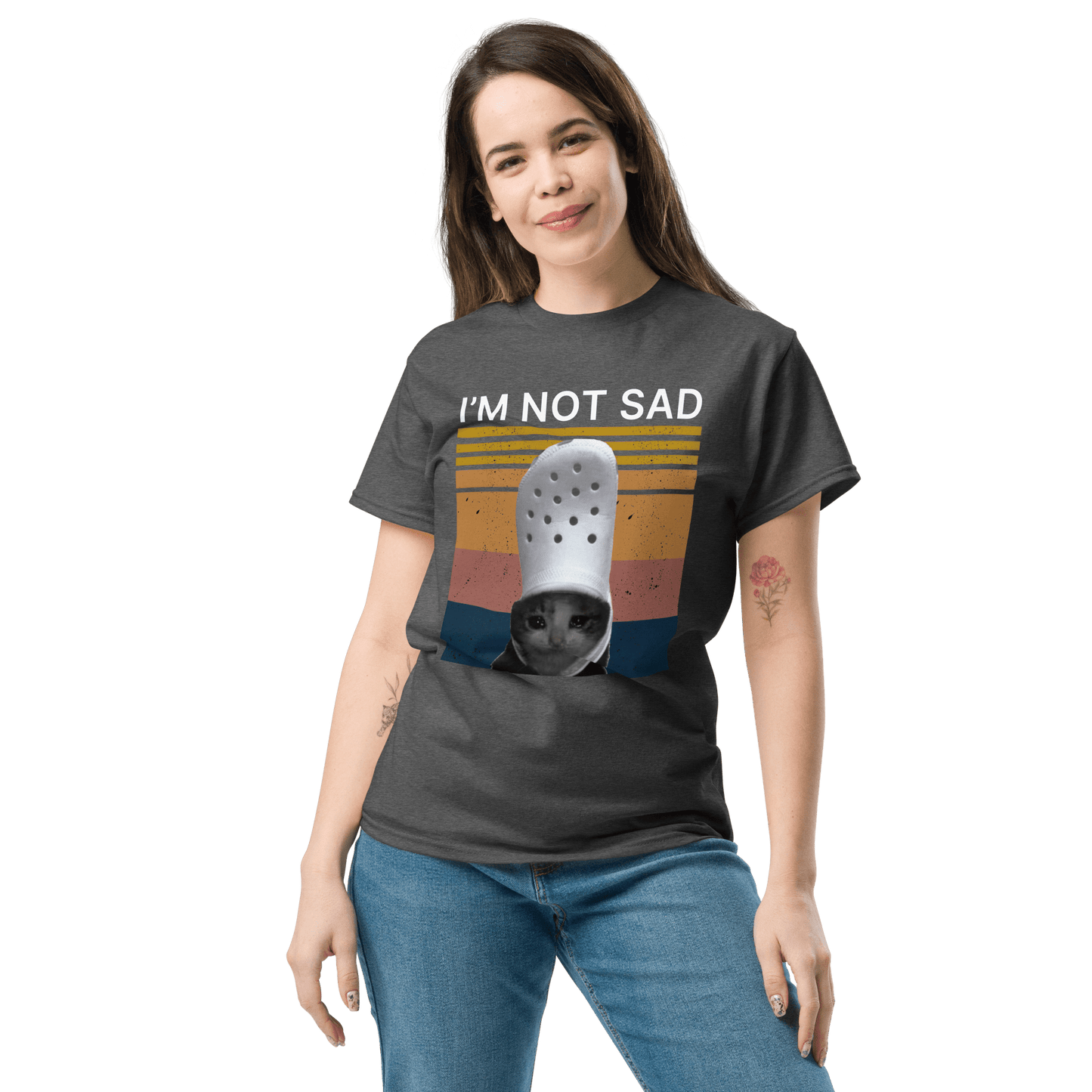 I'm Not Sad Classic T-Shirt Meme - Royal | Shirtposting