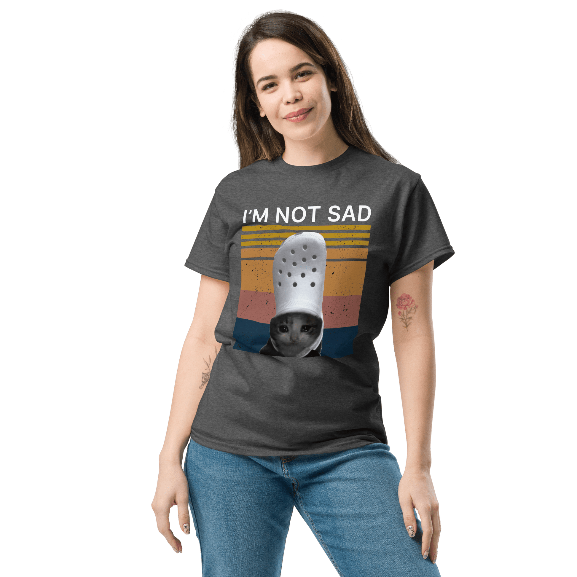 I'm Not Sad Classic T-Shirt Meme - Royal | Shirtposting